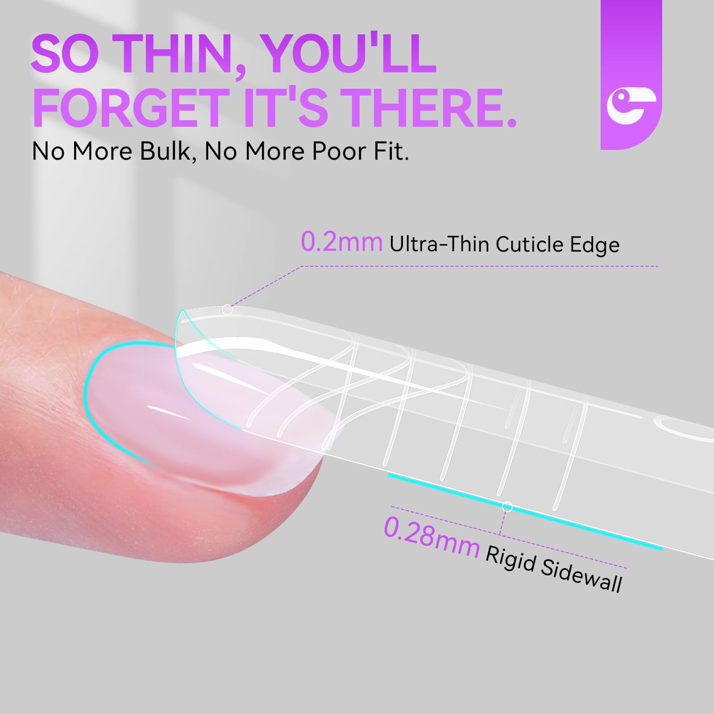 Gelike EC Sandwich Dual-Form for Builder Gel – 240Pcs, 15 Sizes, No Gel Stacking or Bubbles, Home Nail Extensions