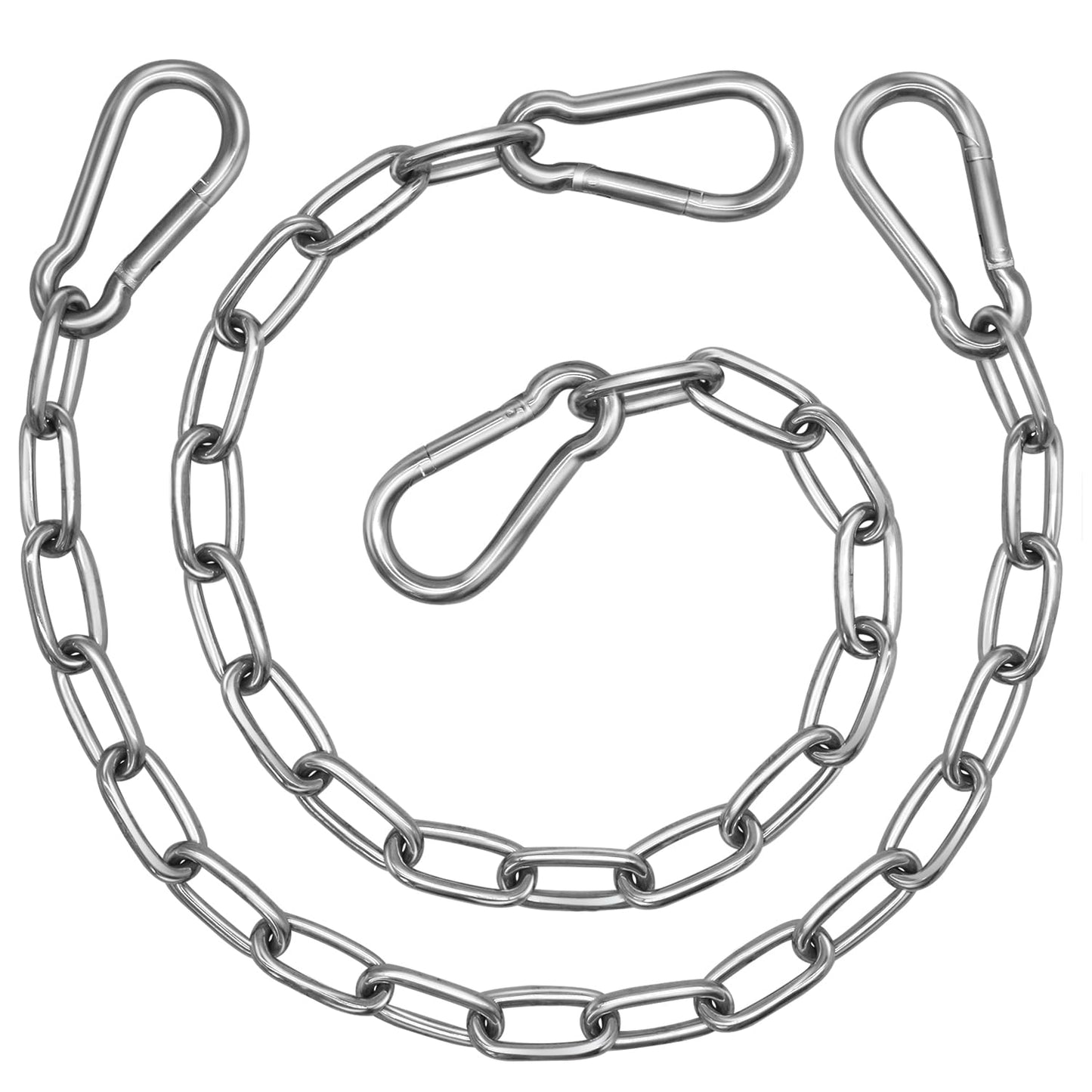 Gelury 2 Pack Hanging Swing Chain with 4 Carabiners – 25in, 660LB Heavy Duty Hammock Hardware Kit