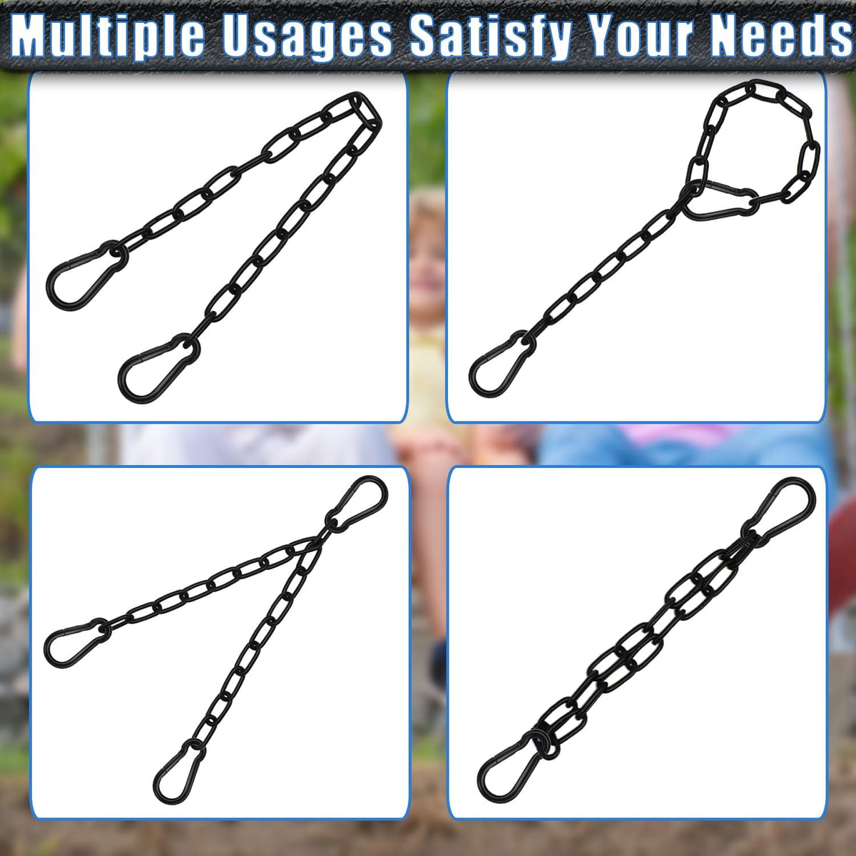 Gelury 2 Pack Hanging Swing Chain – 25in Length, 660LB Capacity | Heavy Duty Hammock Hardware Kit
