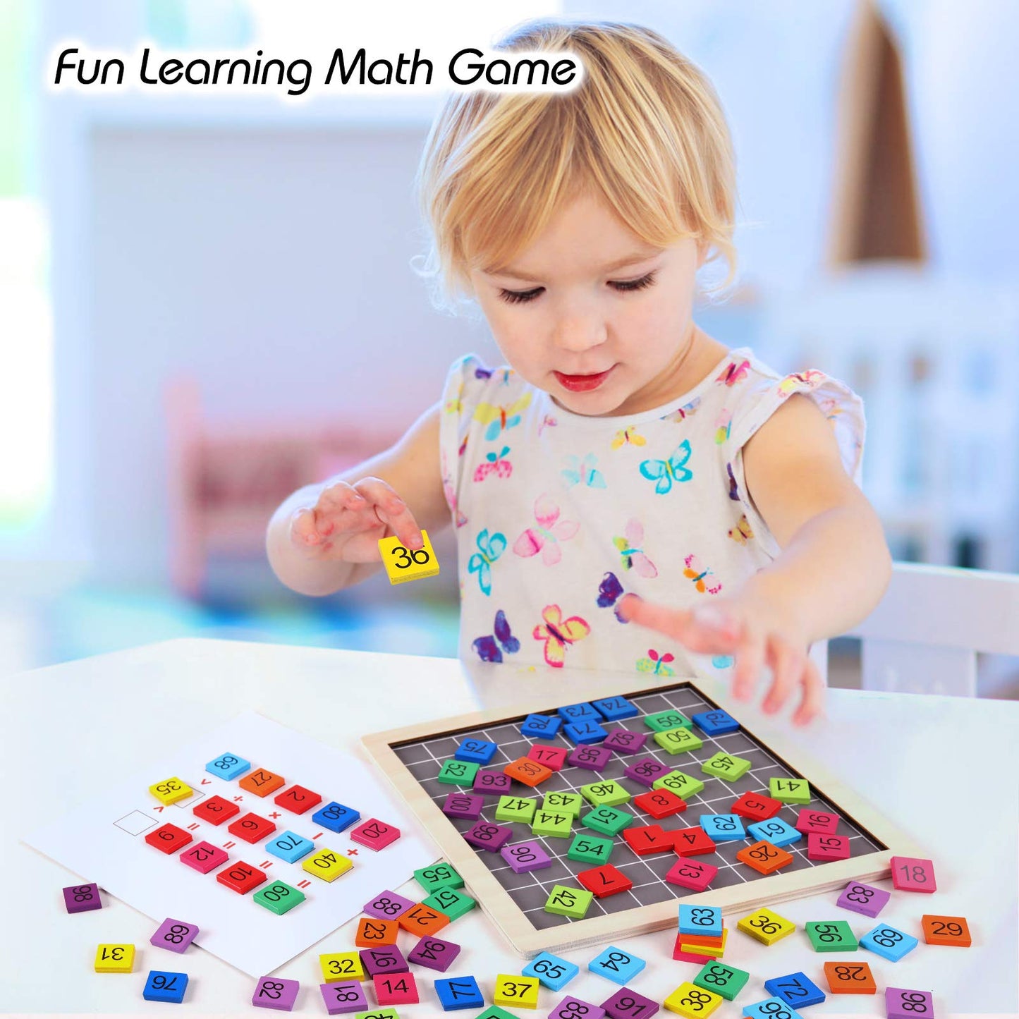 GEMEM Wooden Montessori Math Counting Hundred Board 1-100 – Educational Toy