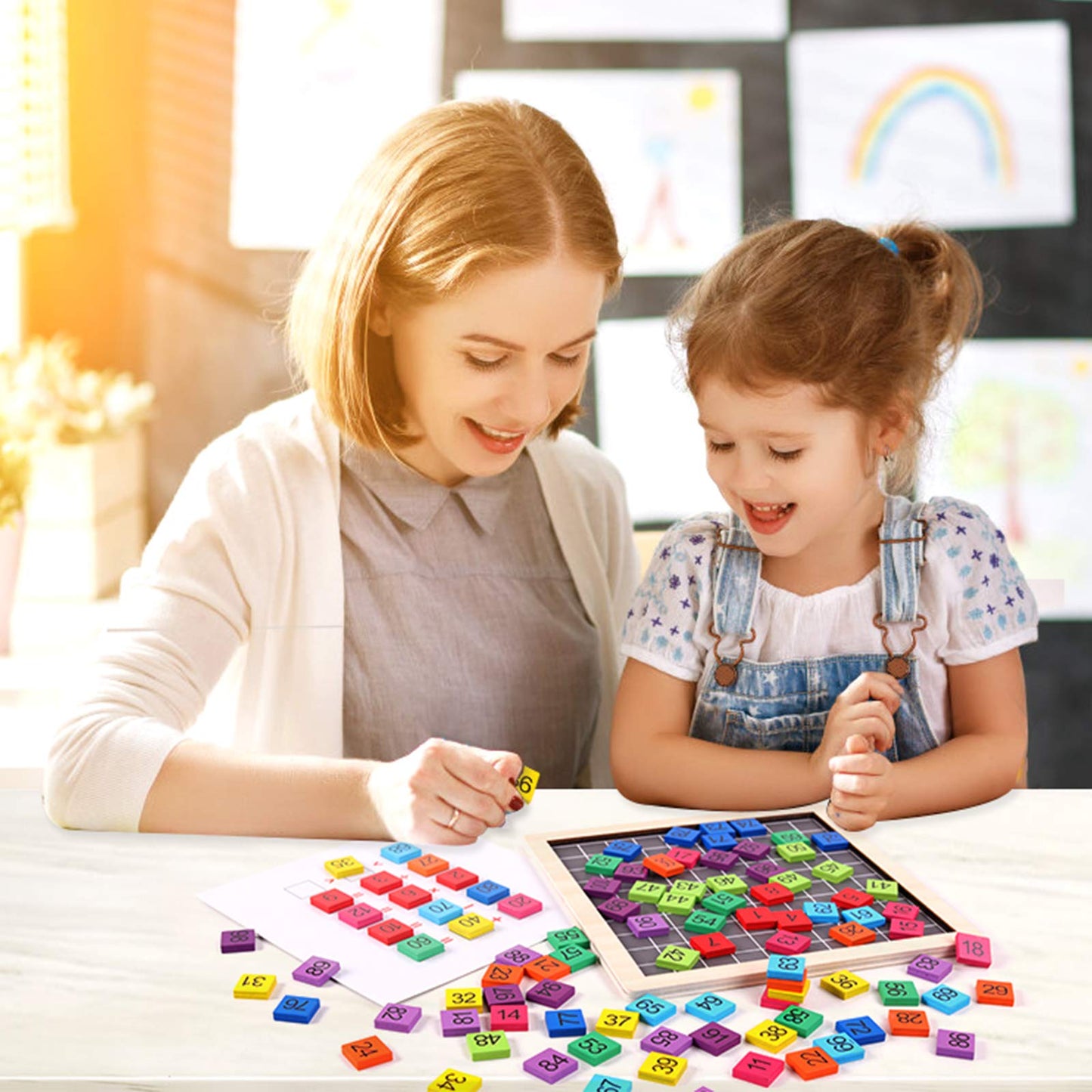GEMEM Wooden Montessori Math Counting Hundred Board 1-100 – Educational Toy