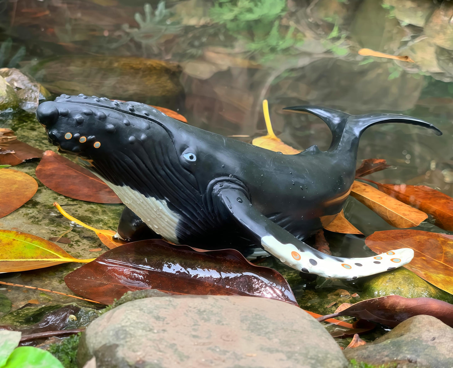 Gemini&Genius Humpback Whale Action Figure – Soft PVC Ocean Toy for Bath, Beach & Cake Decor