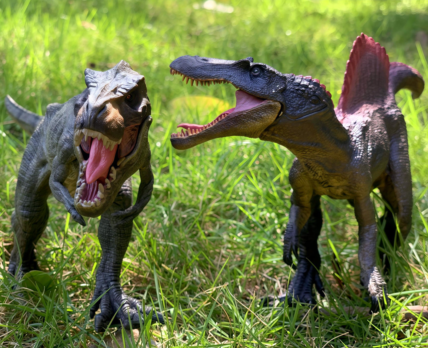 Gemini&Genius Dinosaurs: Tyrannosaurus Rex & Spinosaurus – Articulated Dino Figures for Play, Display & Cake Toppers