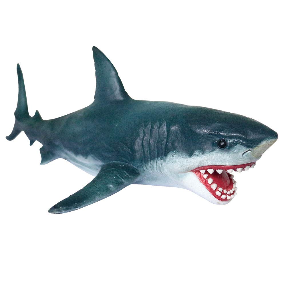 Gemini&Genius Great White Shark Action Figure | Realistic Ocean Megalodon Toy for Kids & Collectors