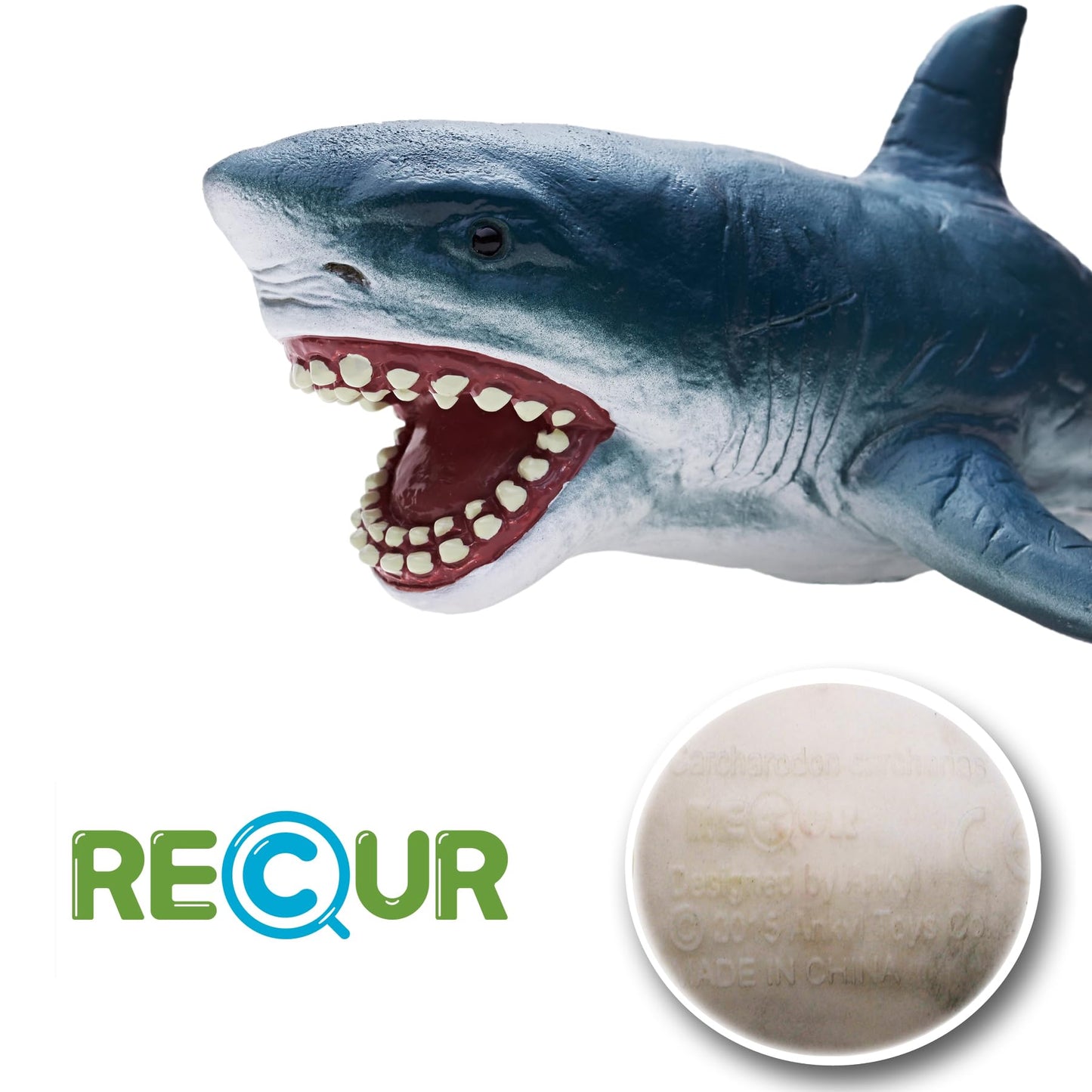 Gemini&Genius Great White Shark Action Figure | Realistic Ocean Megalodon Toy for Kids & Collectors