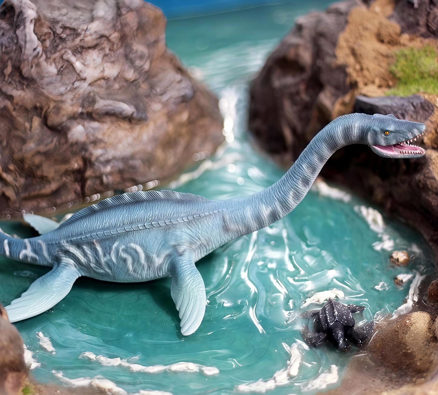 Gemini&Genius Plesiosaurus Action Figure Toy — Moveable Jaw, Accurate Dino Sculpture