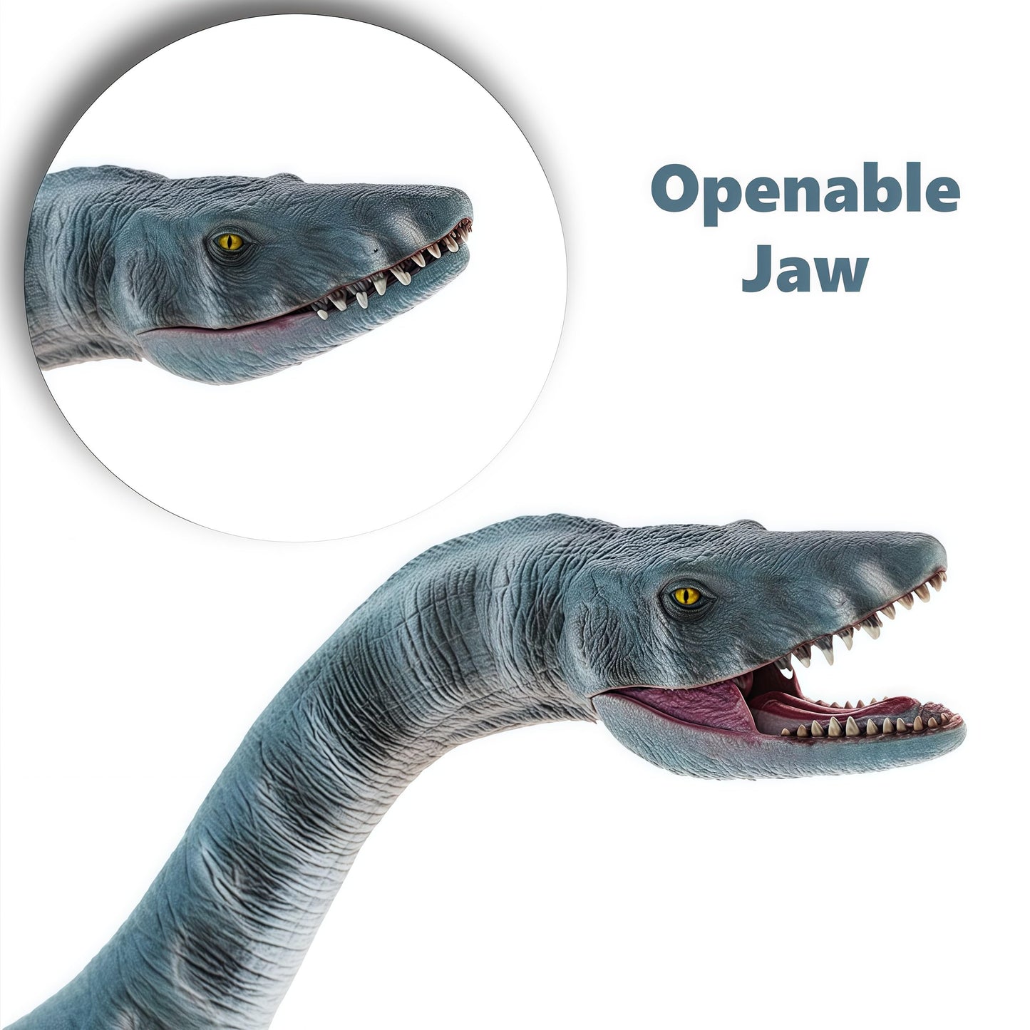 Gemini&Genius Plesiosaurus Action Figure Toy — Moveable Jaw, Accurate Dino Sculpture