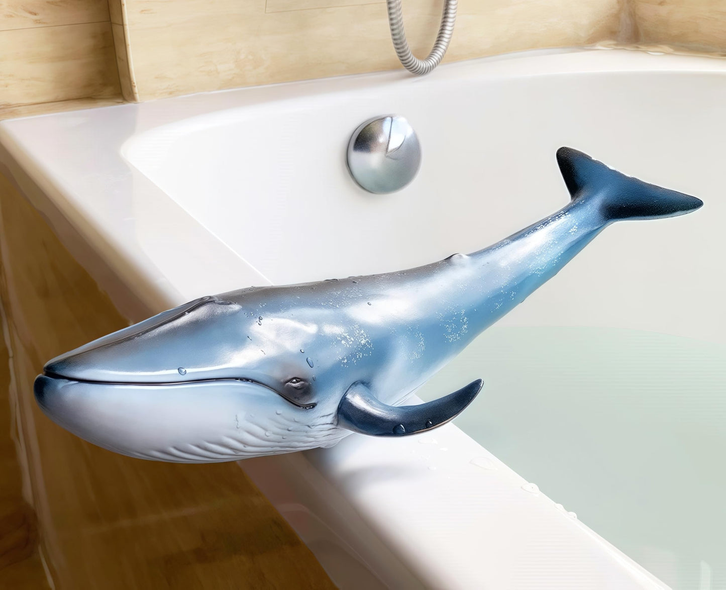 Gemini&Genius Blue Whale Action Figure – Educational Ocean Life Toy for Water & Land Play