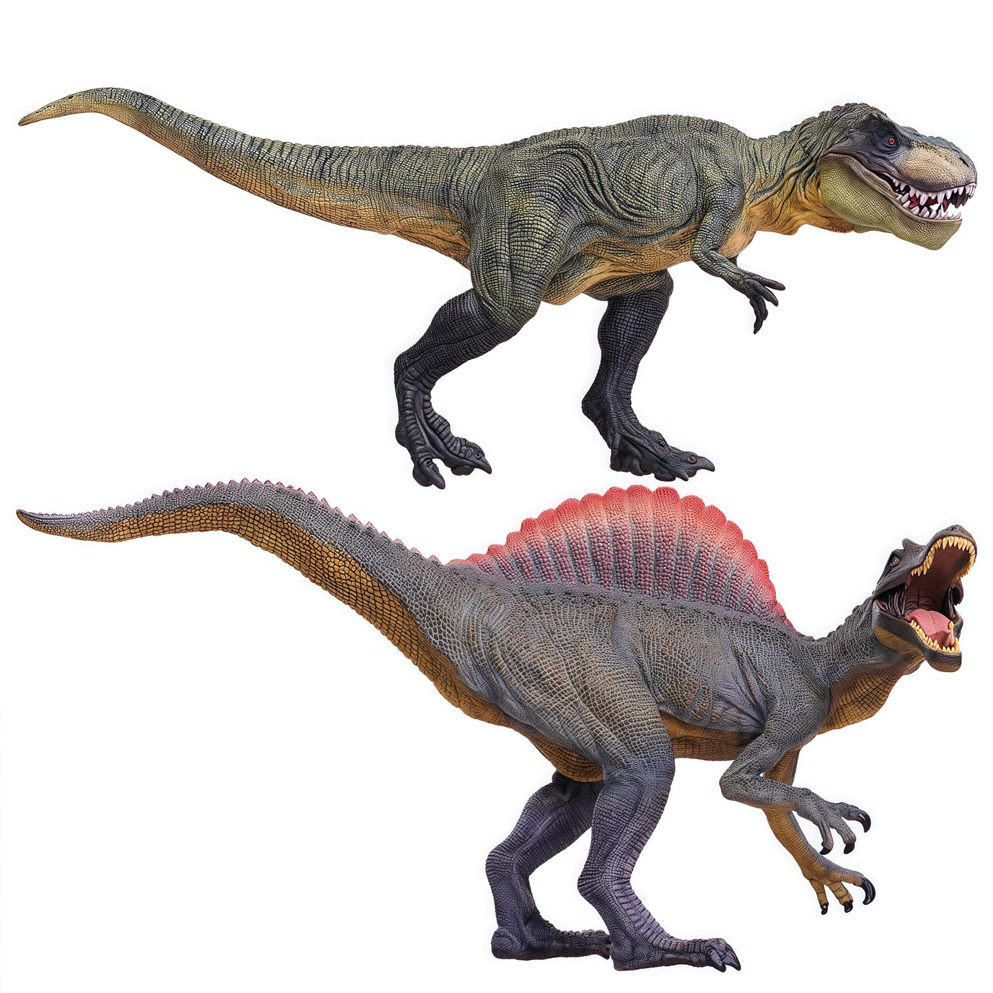 Gemini&Genius Dinosaurs: Tyrannosaurus Rex & Spinosaurus – Articulated Dino Figures for Play, Display & Cake Toppers