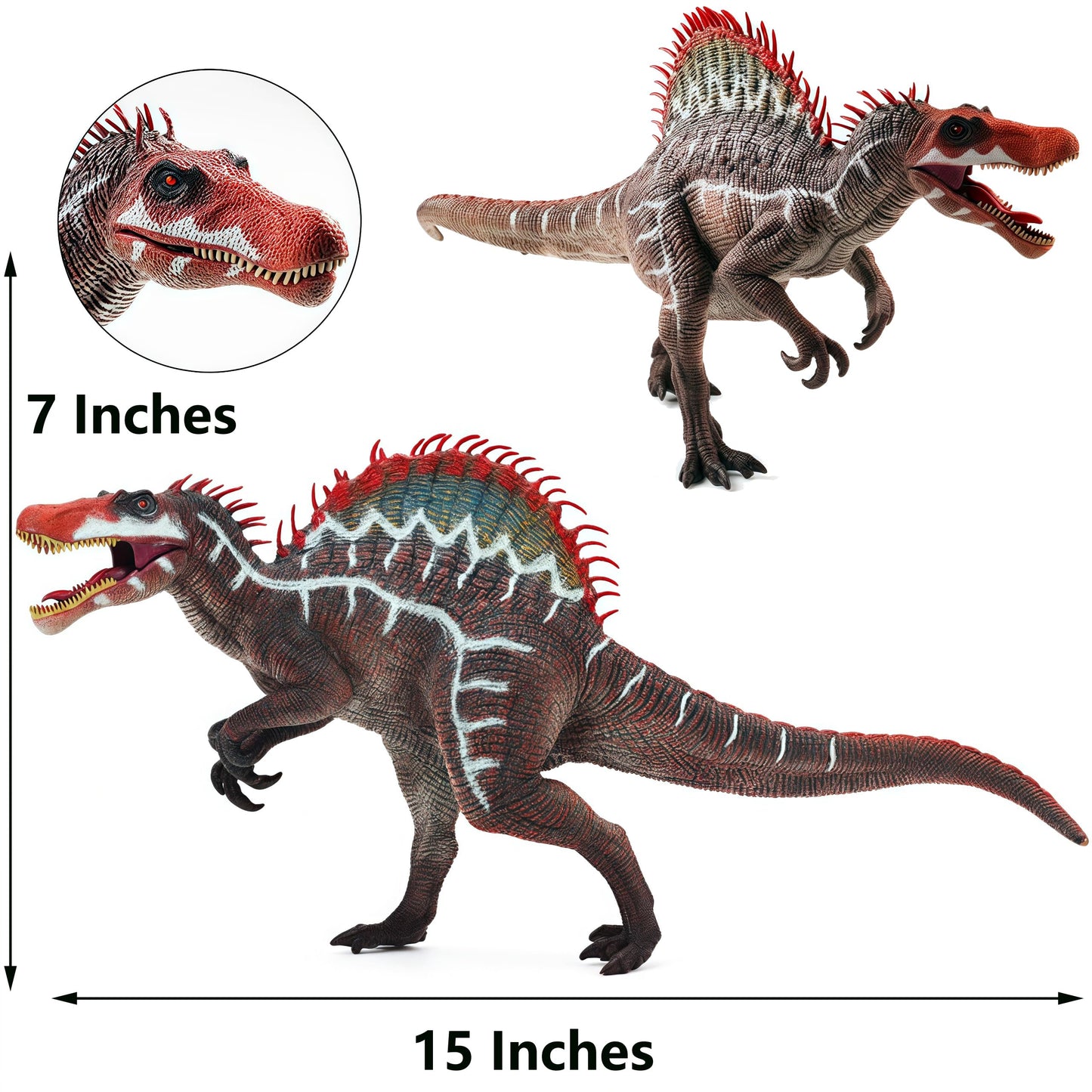 Gemini&Genius Spinosaurus Action Figure with Moveable Jaw — Dino Toy for Kids