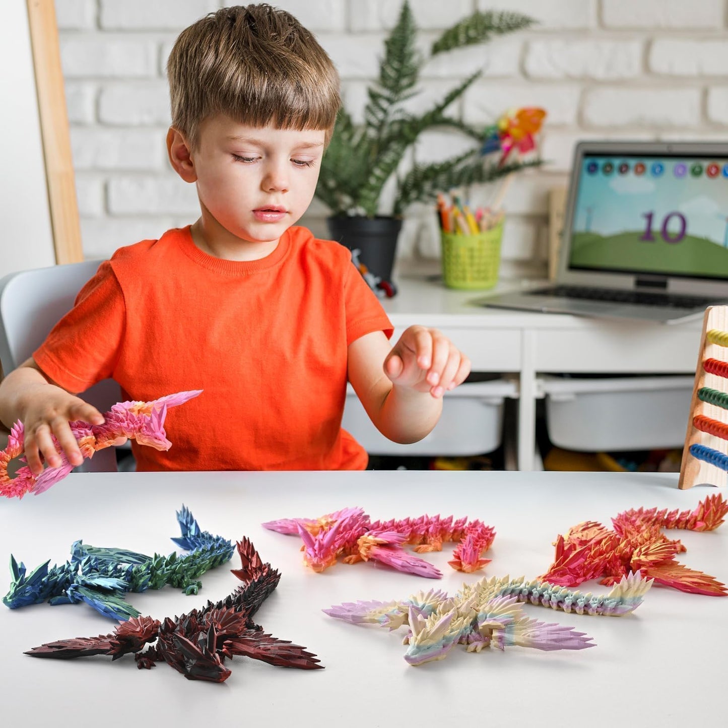 GemmiCho 11-Inch 3D Printed Dragon with Wings — Desktop Decor & Fun Fidget Toy for Kids & Teens