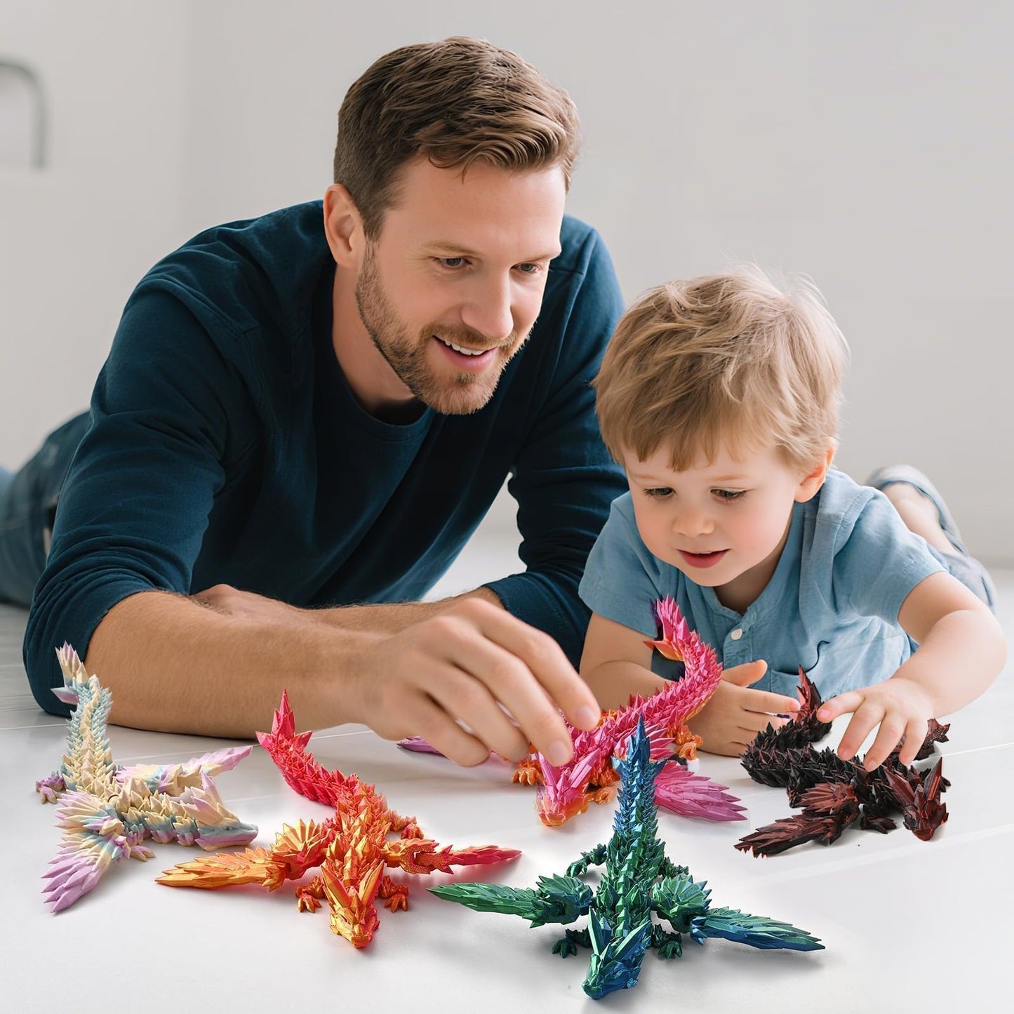 GemmiCho 11-Inch 3D Printed Dragon with Wings — Desktop Decor & Fun Fidget Toy for Kids & Teens