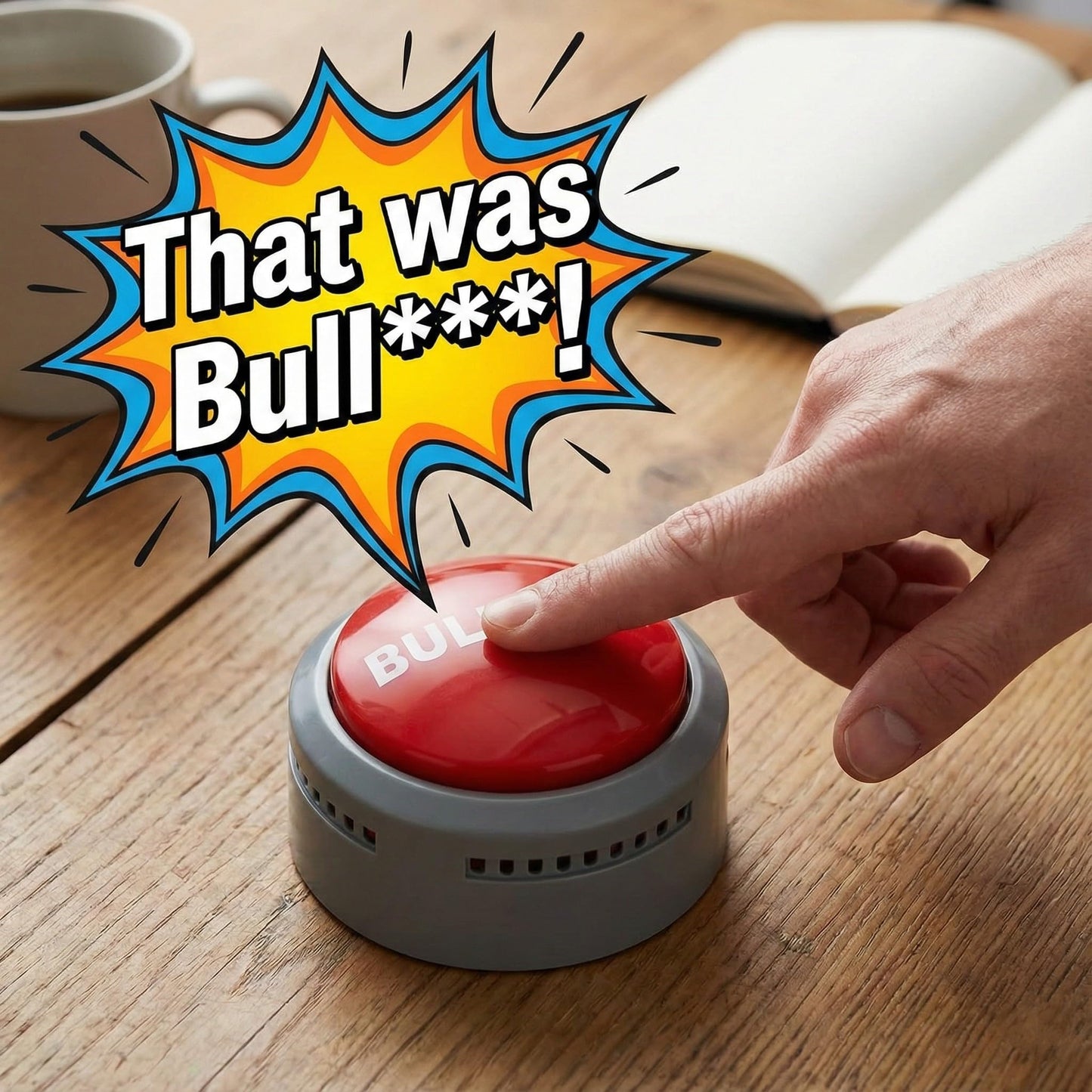 Gemmy Bullshit Button – Hilarious Sound Effects & Flashing Lights | Gag Gift for Friends & Colleagues | Batteries Included