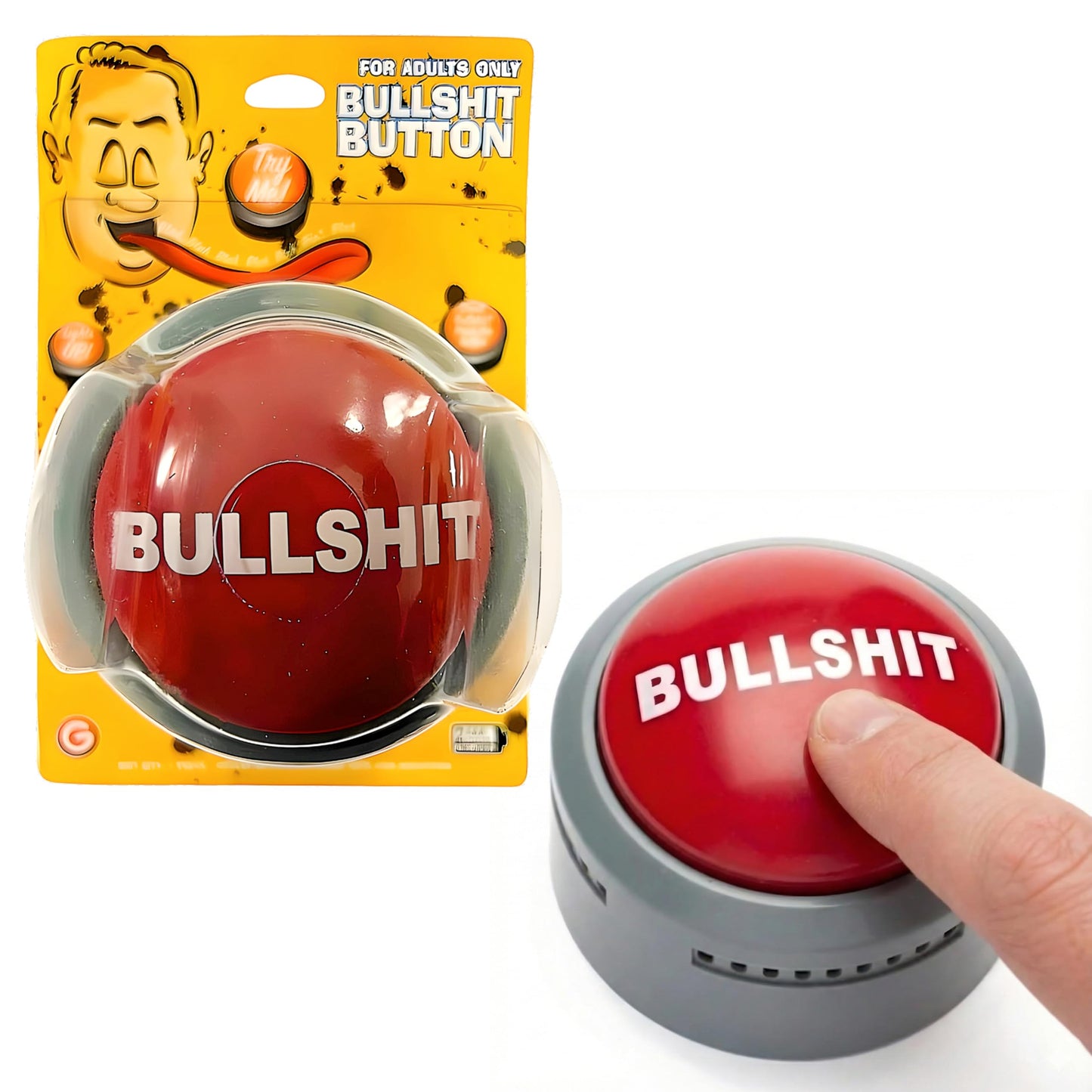 Gemmy Bullshit Button – Hilarious Sound Effects & Flashing Lights | Gag Gift for Friends & Colleagues | Batteries Included