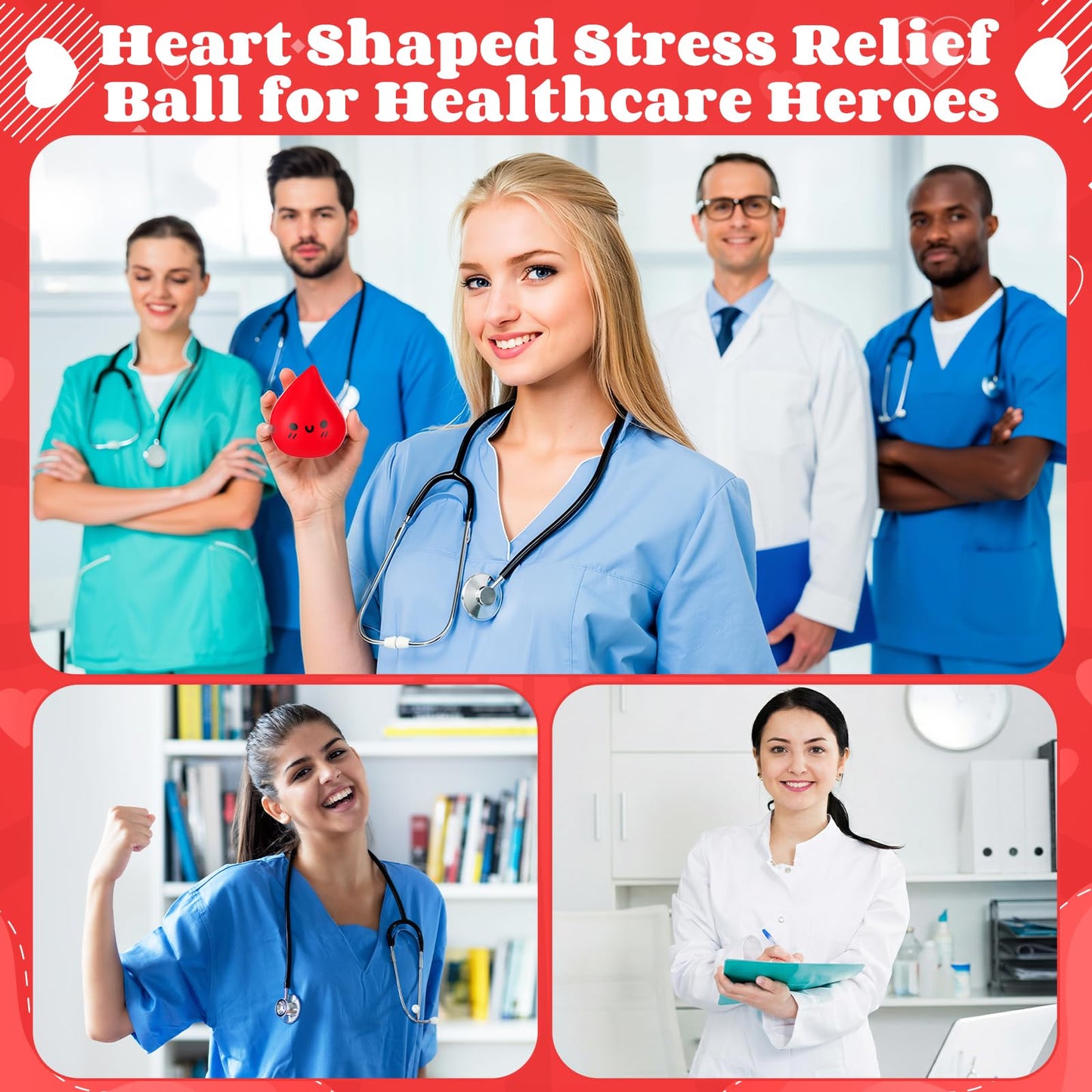 Gemscream 5 Pcs Nurse Gifts Blood Drop Stress Ball – Phlebotomy Stress Ball Set for Nurses