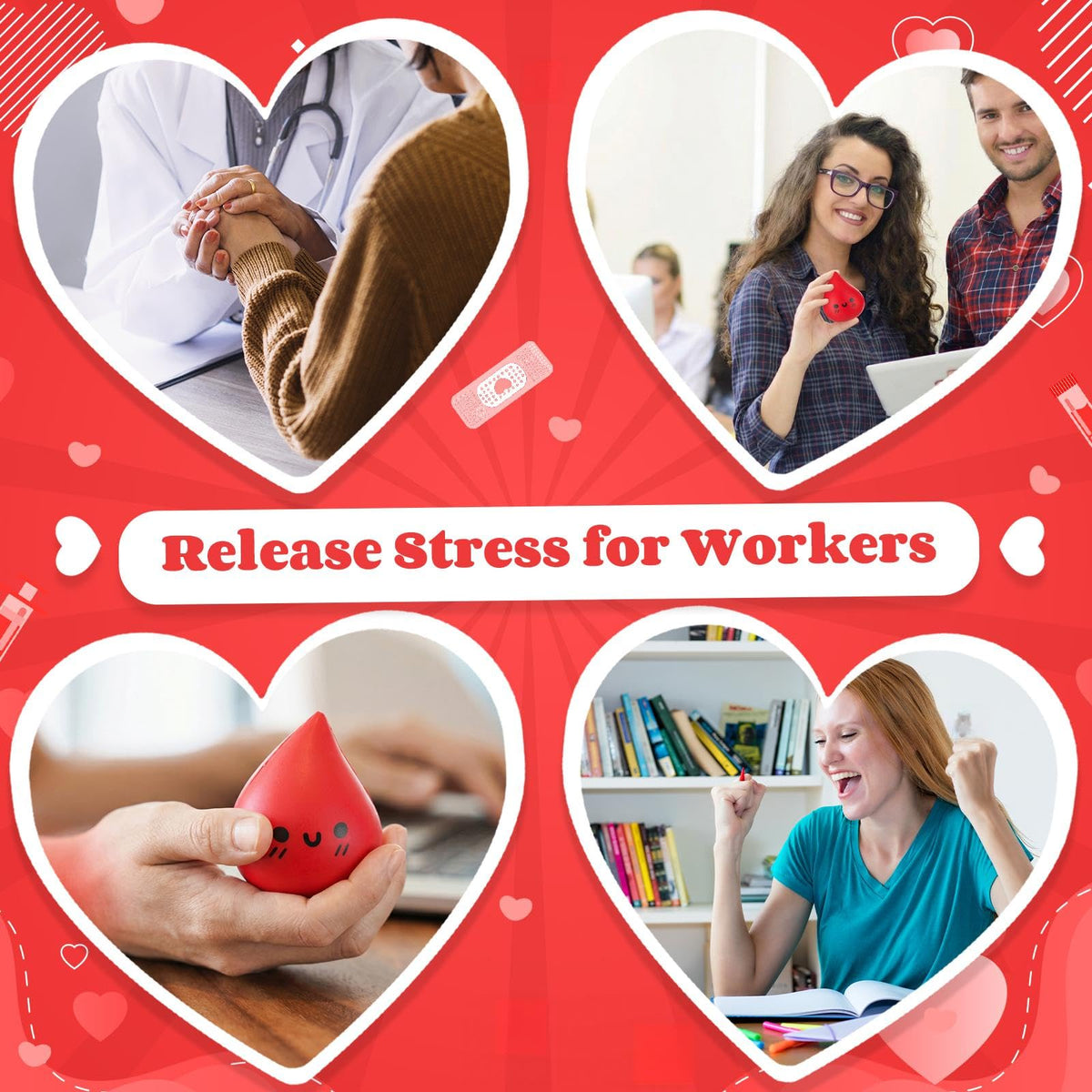 Gemscream 5 Pcs Nurse Gifts Blood Drop Stress Ball – Phlebotomy Stress Ball Set for Nurses