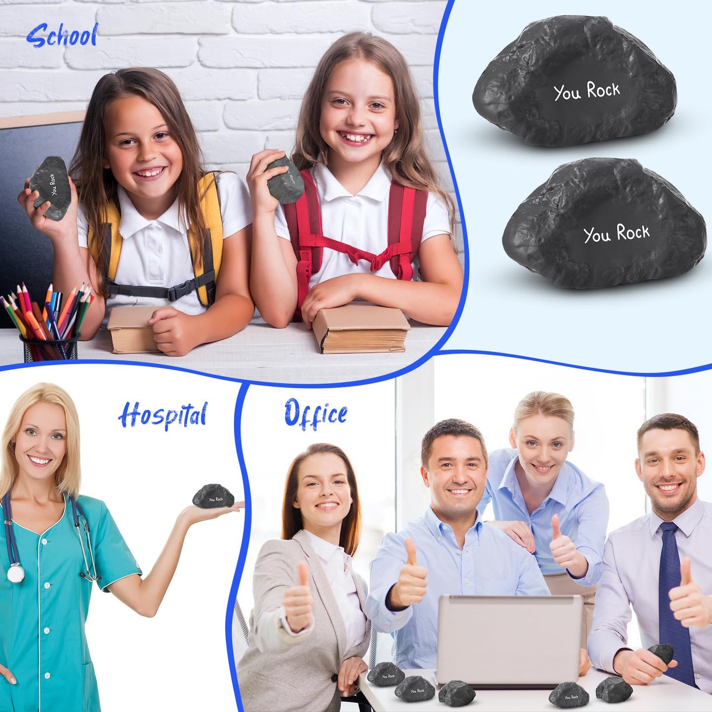 Gemscream Funny Inspirational Stress Ball – Gray Stone Squeezable Stress Reliever for Adults (1 Pcs, Stone)