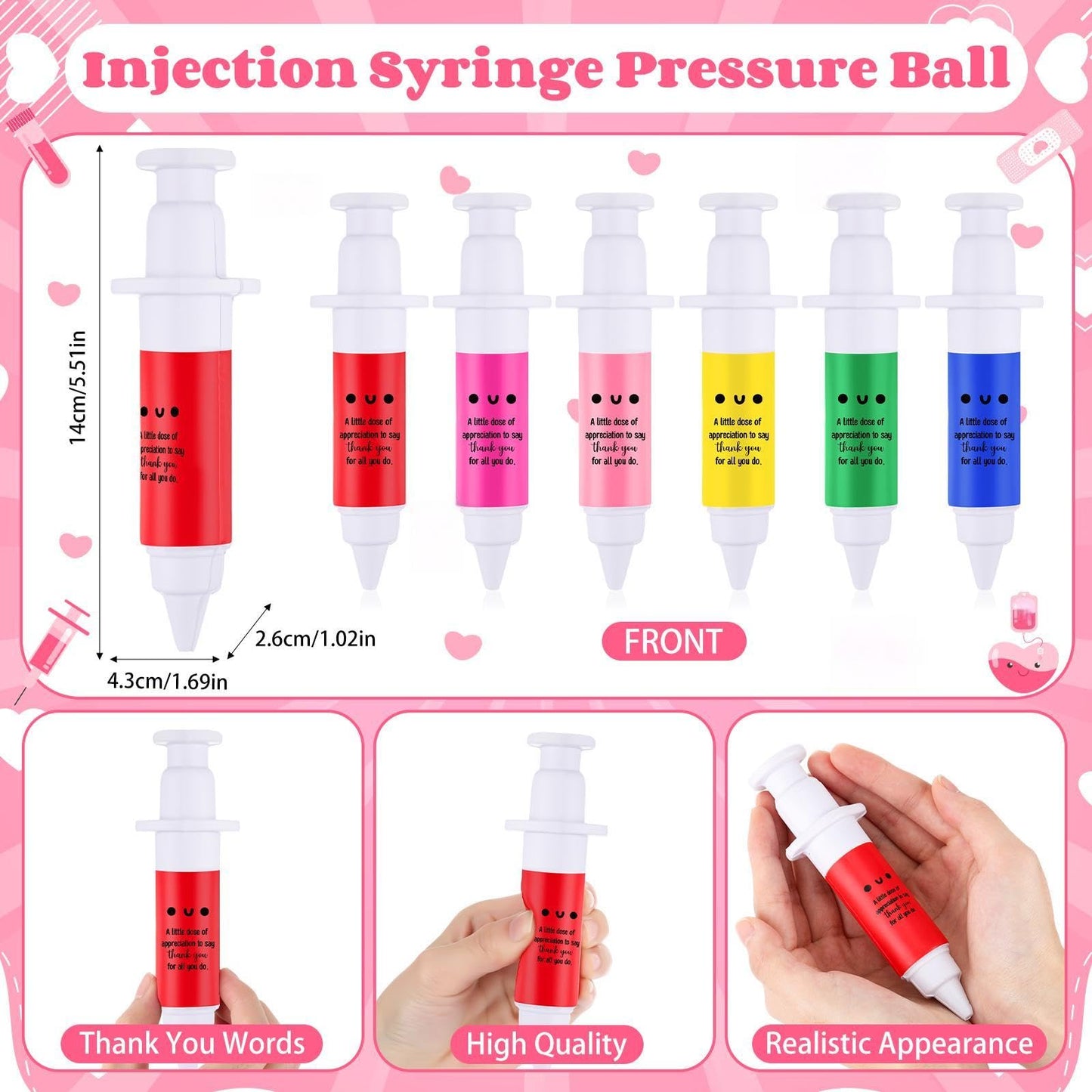 Gemscream 12-Pcs Nurse Gifts Syringe Stress Ball — Stress Relief for Nurses & Medical Staff