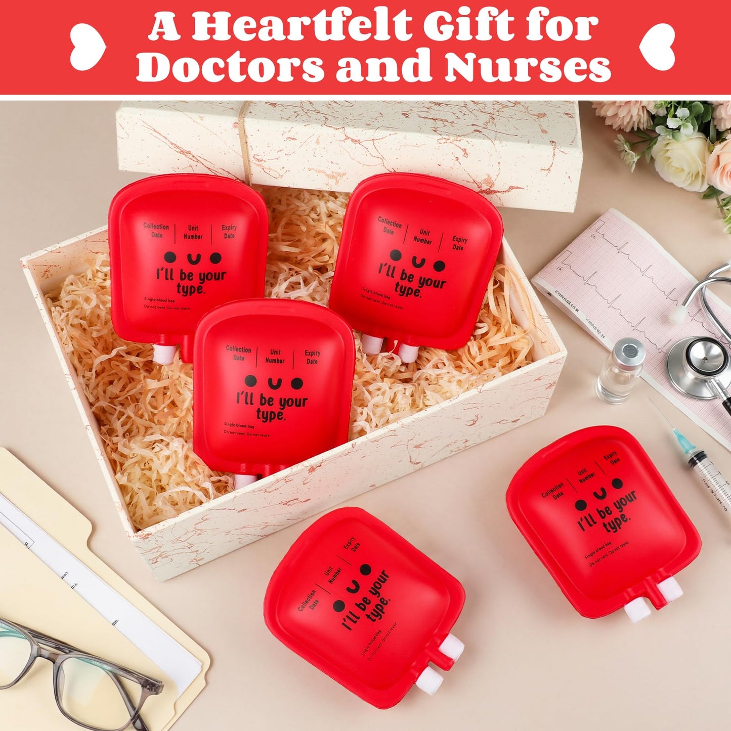 Gemscream 5 Pcs Nurse Gifts: IV Bag Stress Ball for Phlebotomists & Medical Staff