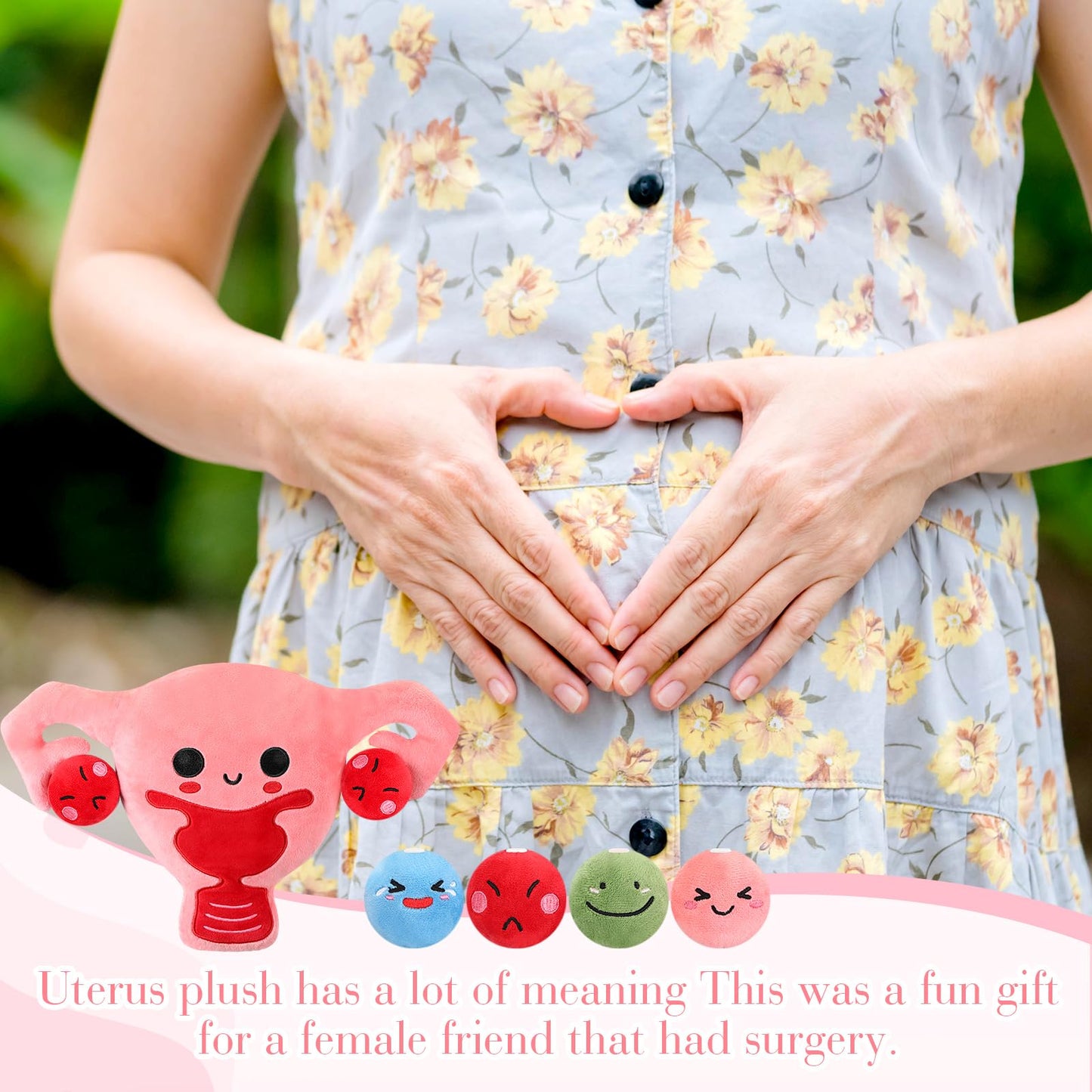 Gemscream 9.8 Inch Uterus Plush with 4 Emotional Follicles – Get Well & Awareness Gift