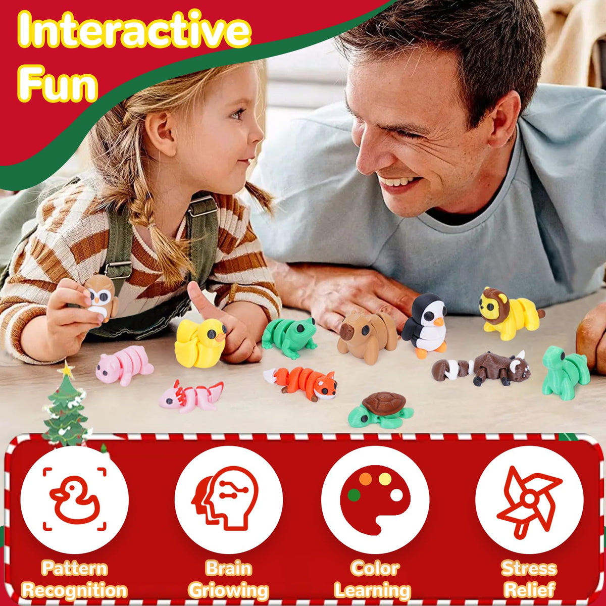 Gencokok 20pcs Mini Animals Set – 3D Printed Articulated Fidget Toys for Desk