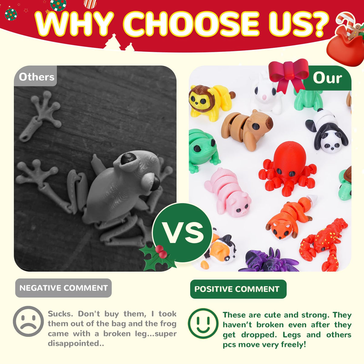 Gencokok 20pcs Mini Animals Set – 3D Printed Articulated Fidget Toys for Desk