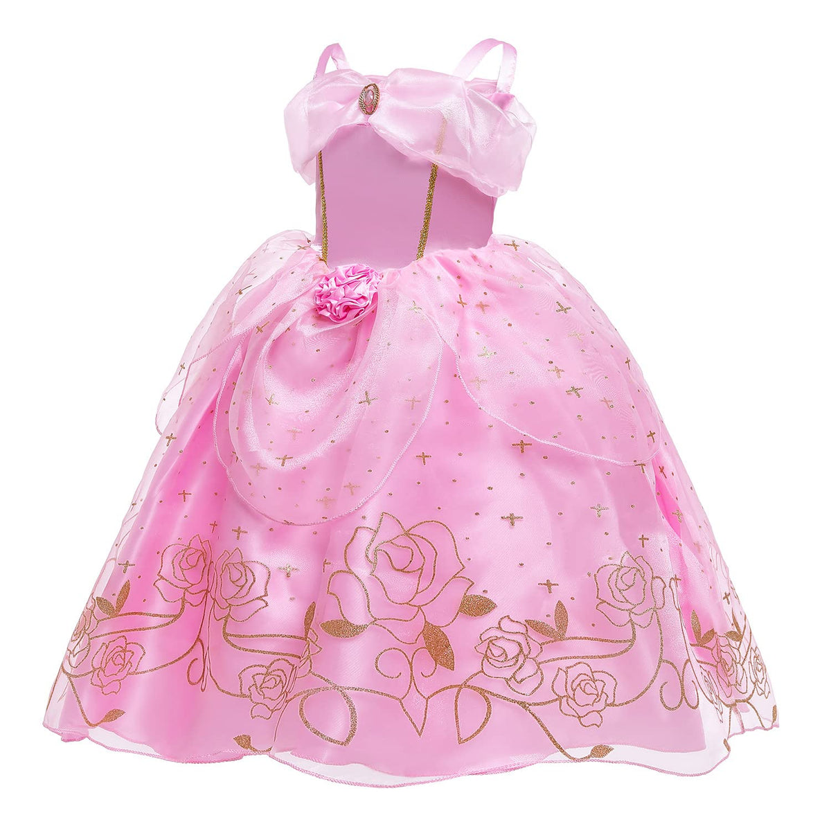 Generic Aurora Princess Costume for Girls 4-5T – Dress, Crown, Wand & Gloves