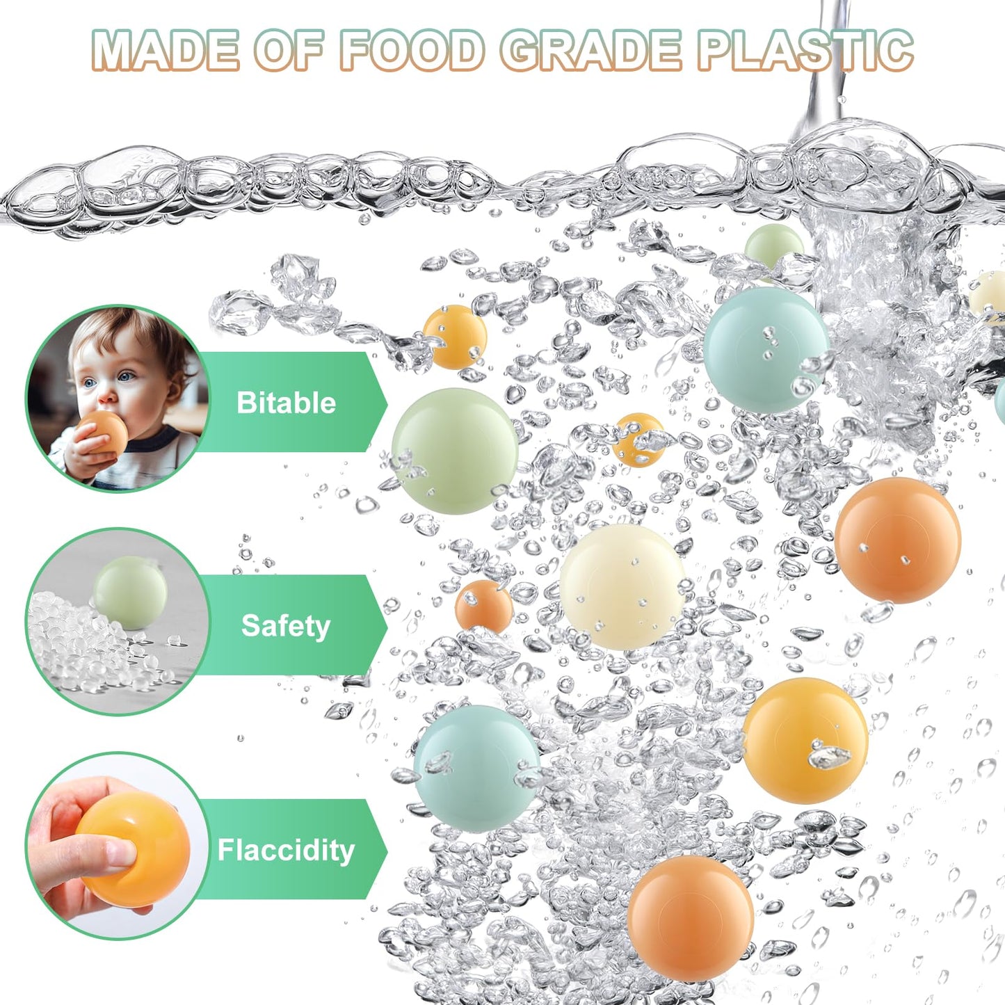 Generic Ball Pit Balls (100 Pack, Orange & Teal) - Safe, Non-Toxic PVC for Ball Pits & Playhouses