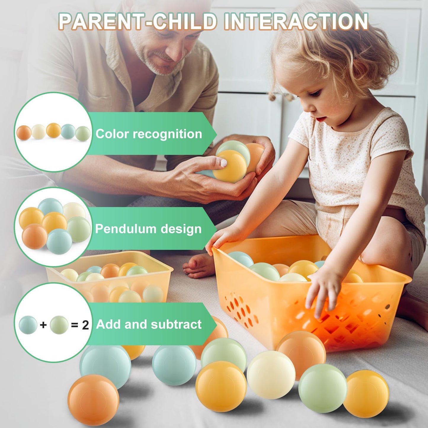 Generic Ball Pit Balls (100 Pack, Orange & Teal) - Safe, Non-Toxic PVC for Ball Pits & Playhouses