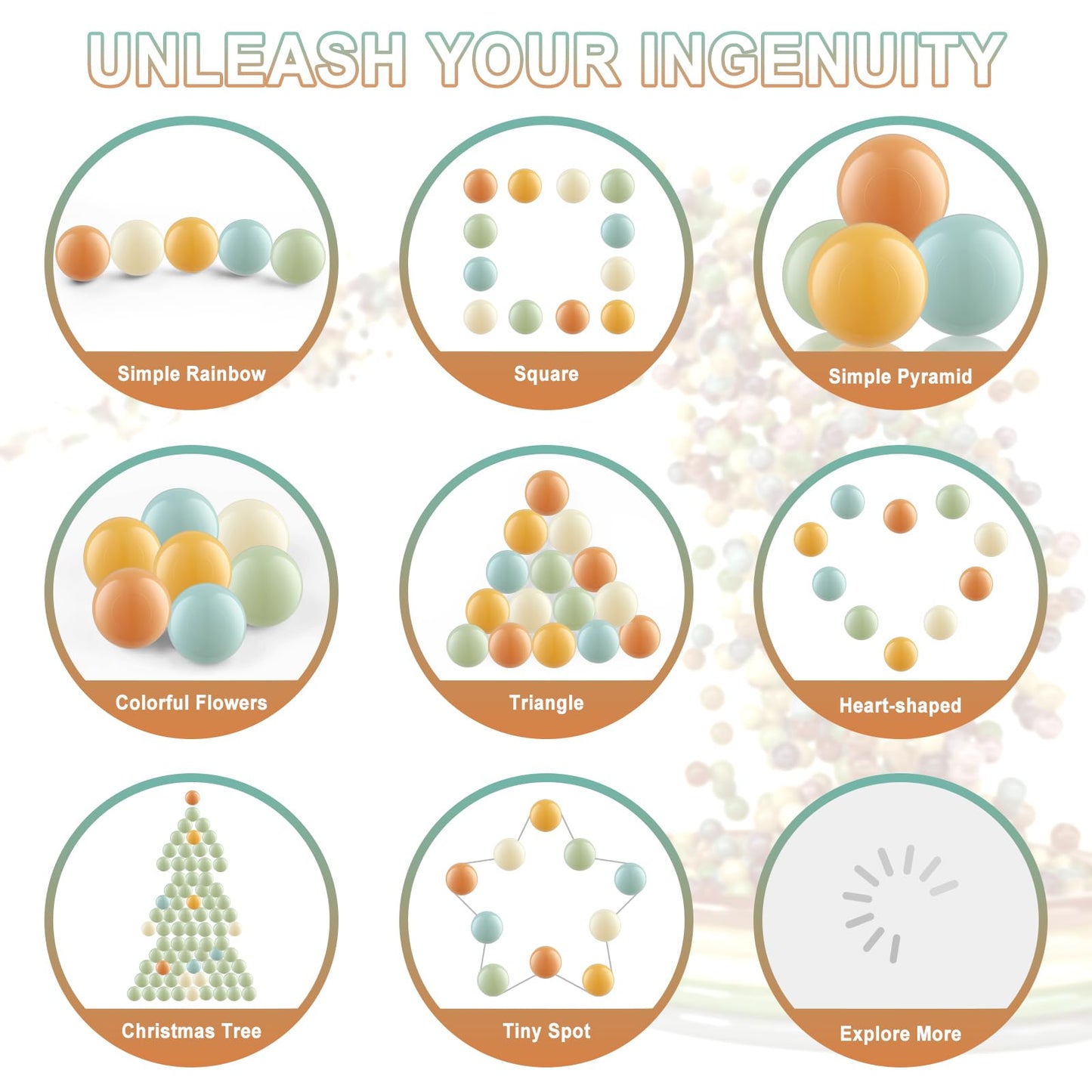 Generic Ball Pit Balls (100 Pack, Orange & Teal) - Safe, Non-Toxic PVC for Ball Pits & Playhouses