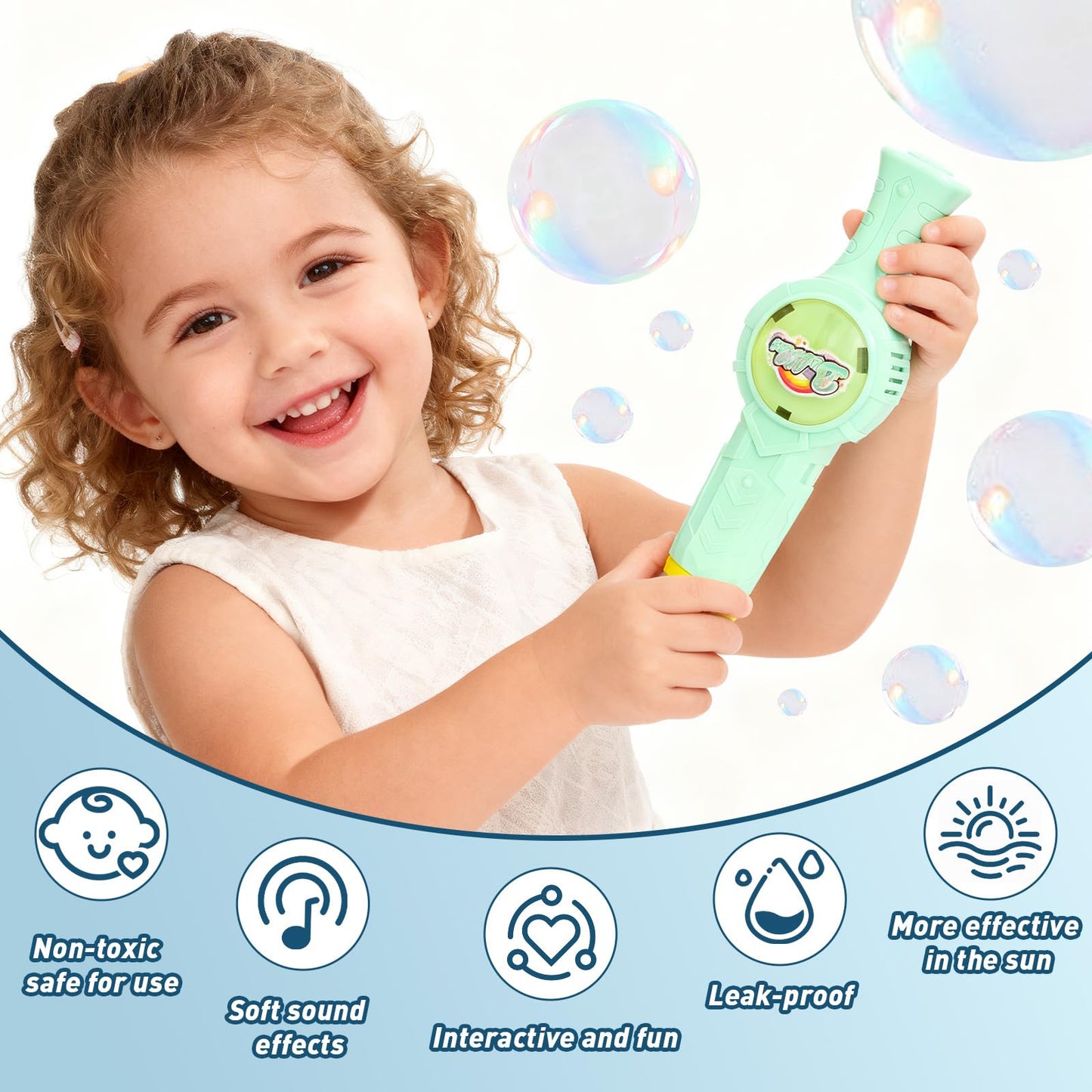 Fog Bubble Machine for Kids & Parties – Rechargeable LED Bubble Maker with Music | Generic