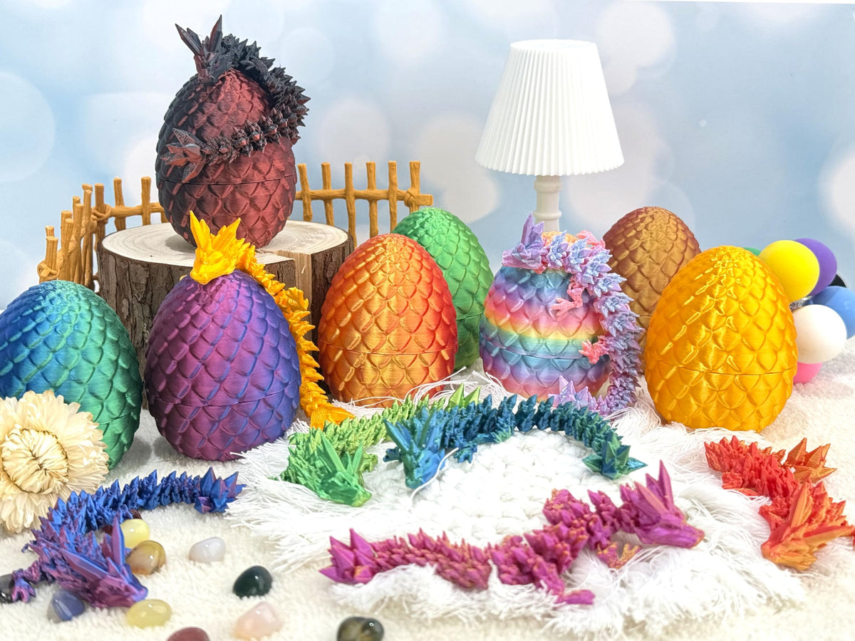 Generic 8pc 3D Printed Mystery Dragon Egg – Crystal Dragon Fidget Toys
