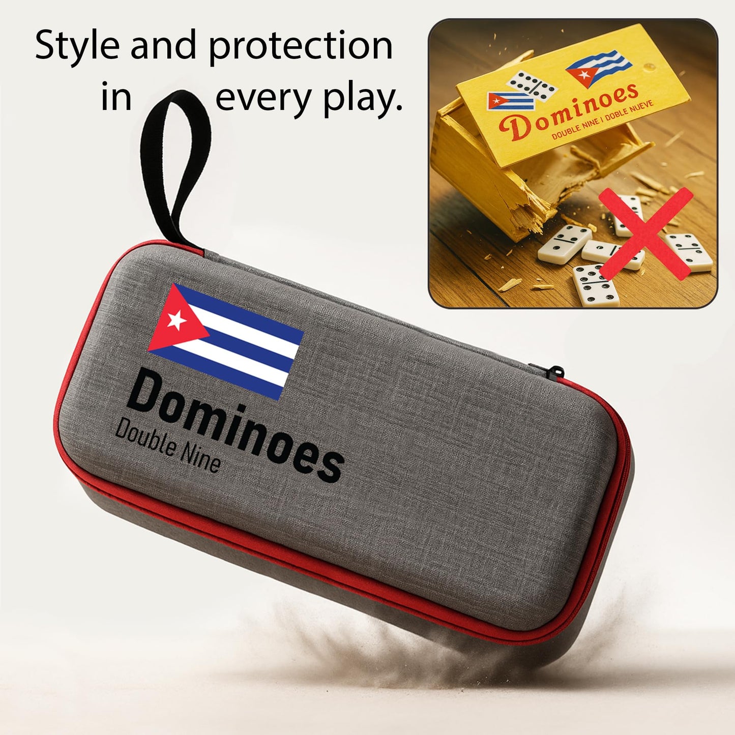 Generic Cuban Dominoes Double Nine Set – 55 Tiles & 4 Wooden Trays | Cuban Traditions Gift