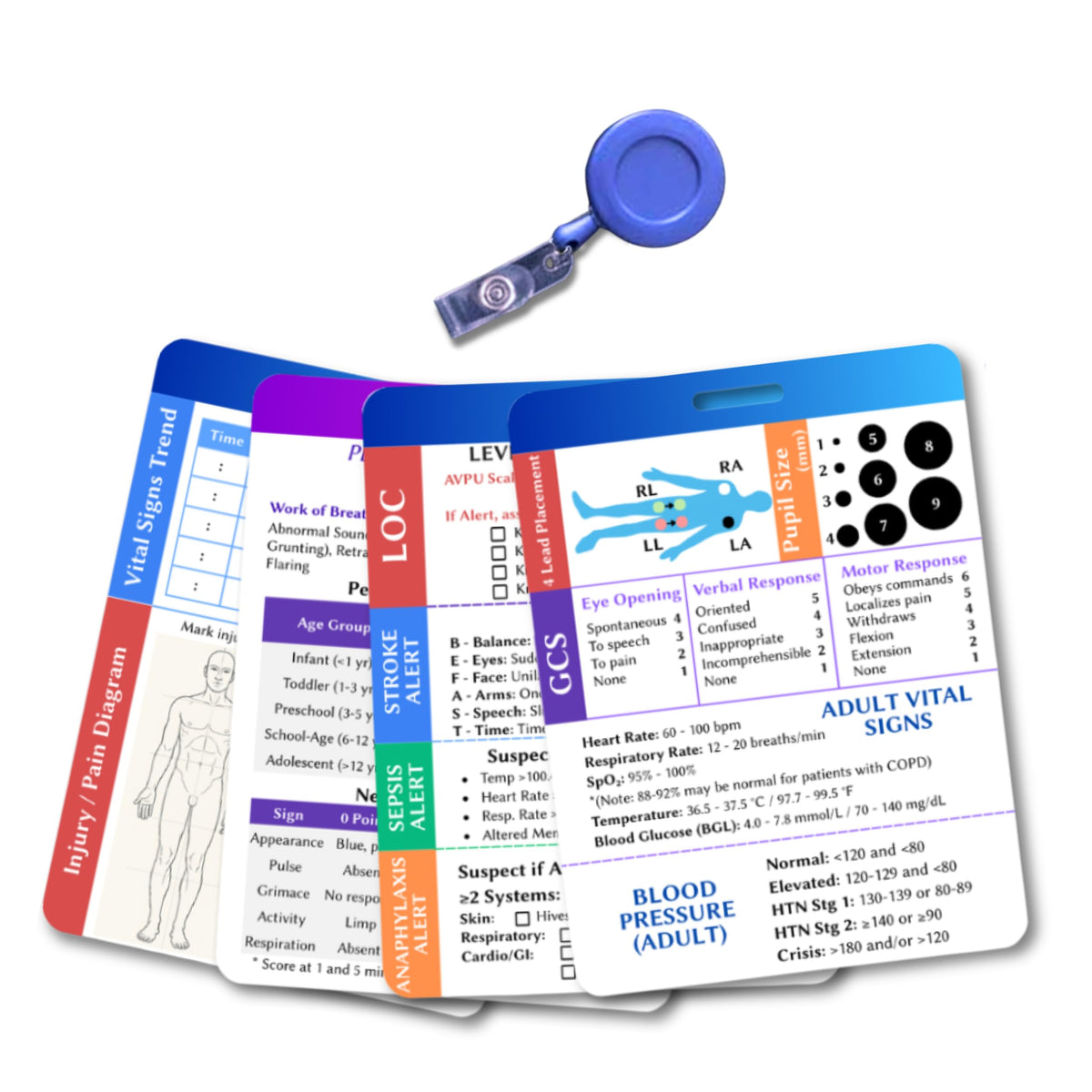 Generic EMT Pocket Guide & Paramedic Flashcards – 2025 Edition | Waterproof EMS Card Set + Badge Reel
