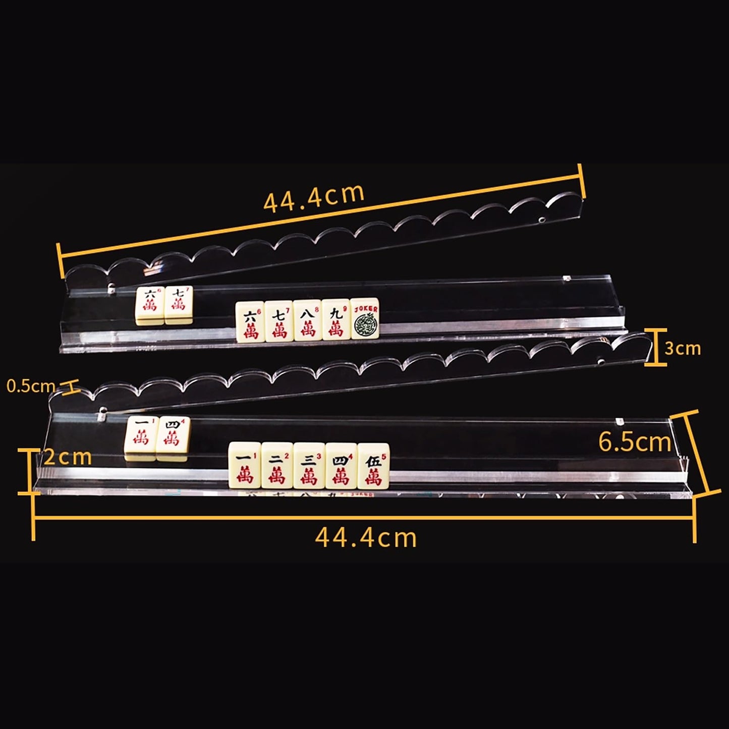 Generic 4-Piece Mahjong Racks with Pushers – Upgraded American Mahjong Stand Set