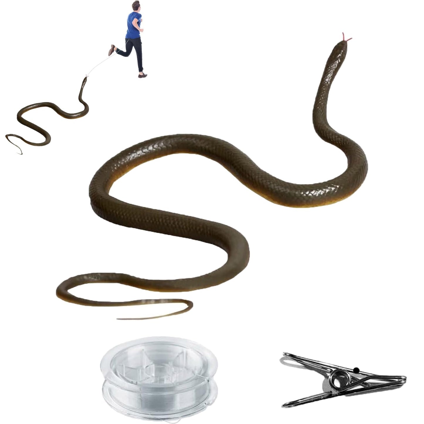 Generic Fake Snake Prank Kit – Realistic Rubber Snake with String & Clip
