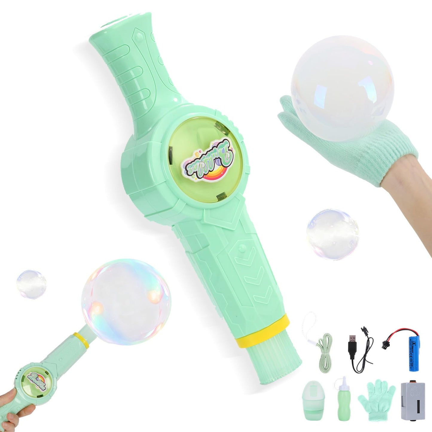 Fog Bubble Machine for Kids & Parties – Rechargeable LED Bubble Maker with Music | Generic