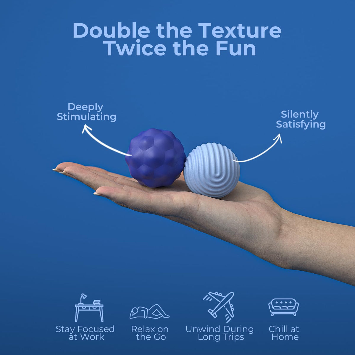 Generic Large Silicone Magnetic Fidget Balls – 2Pcs for Adults & Teens | Quiet Desk Toys