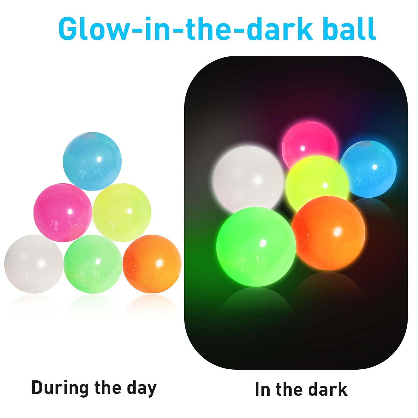 12pcs Sticky Ball Glow-in-Dark Fidget Toys – Valentines Gifts for Him & Her