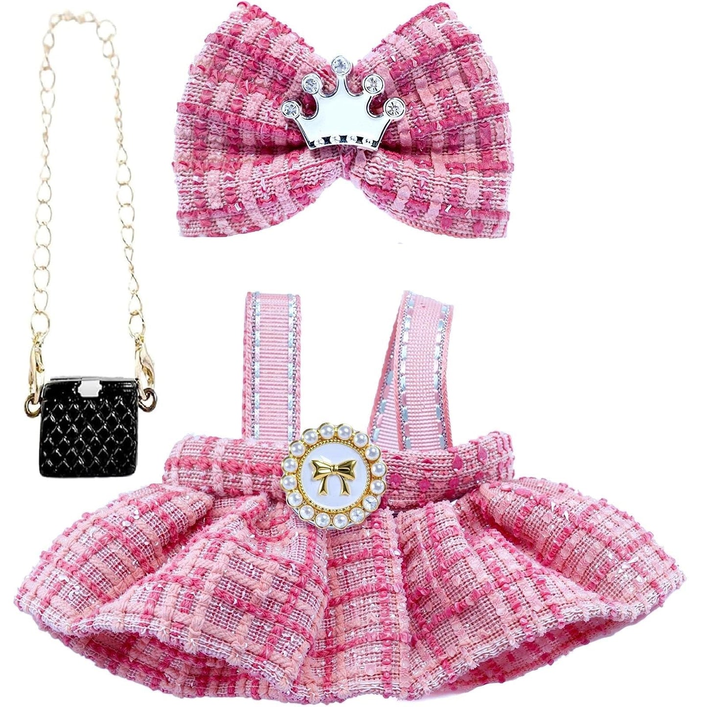 Generic Clothes for LABUBU 17cm Doll – Dress & Hairpin Set