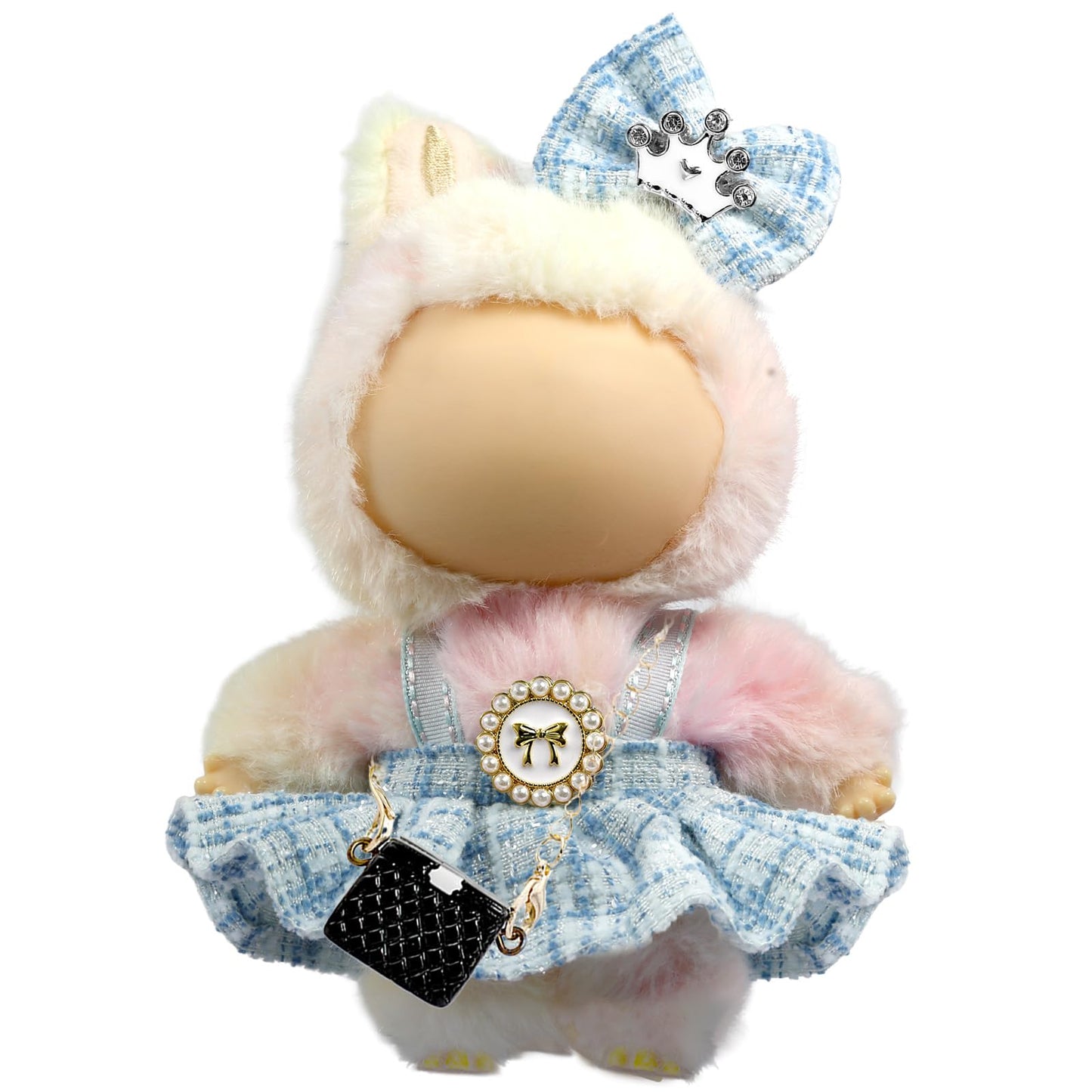 Generic Labubu 17cm Doll Clothes Set – Dress & Bow Crochet Outfit