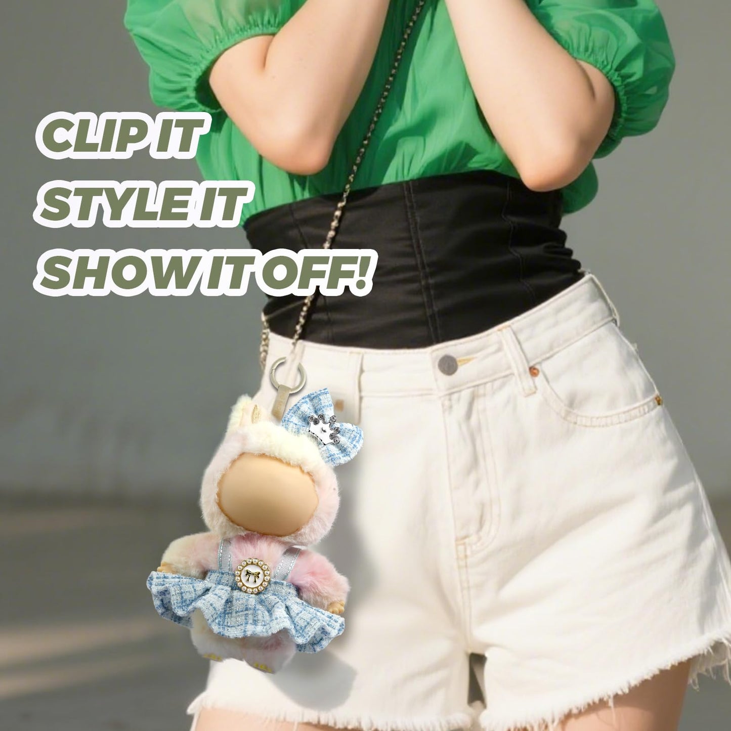 Generic Labubu 17cm Doll Clothes Set – Dress & Bow Crochet Outfit