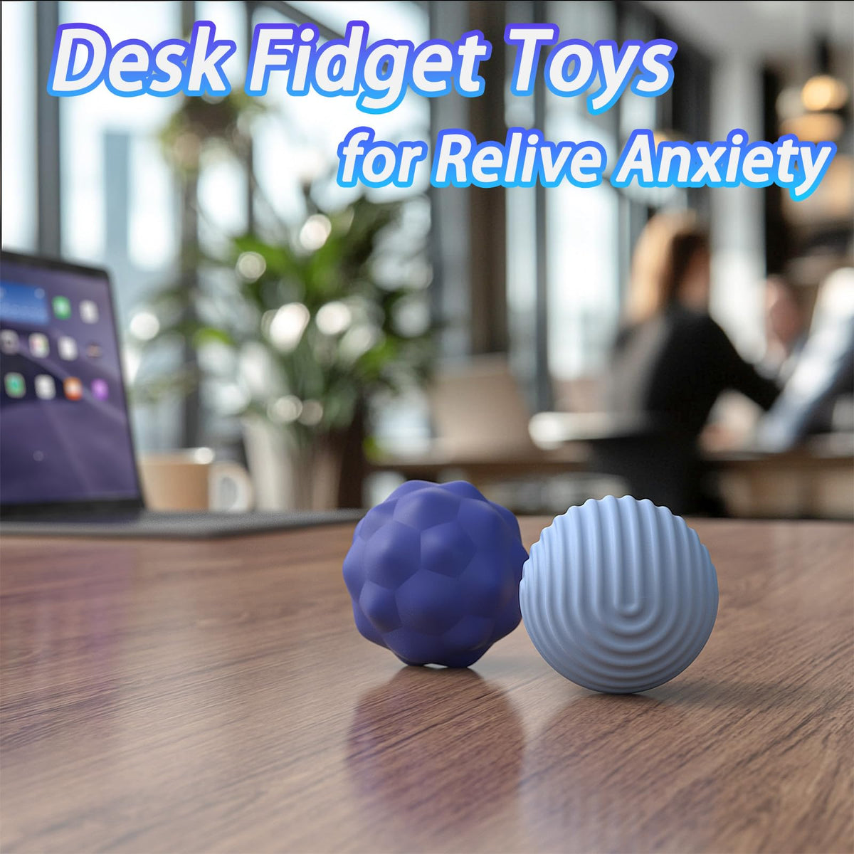 Generic Large Silicone Magnetic Fidget Balls – 2Pcs for Adults & Teens | Quiet Desk Toys