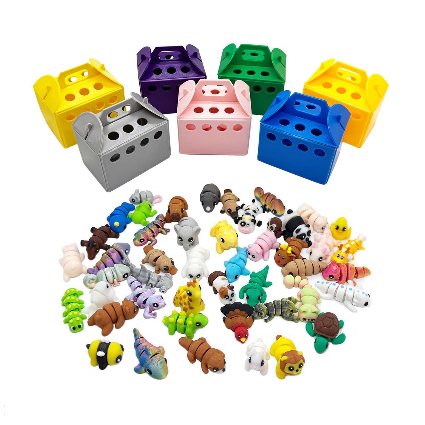 Generic 20Pcs Mini Animal Figures Set – 3D Printed Fidget Toys & Desk Decor