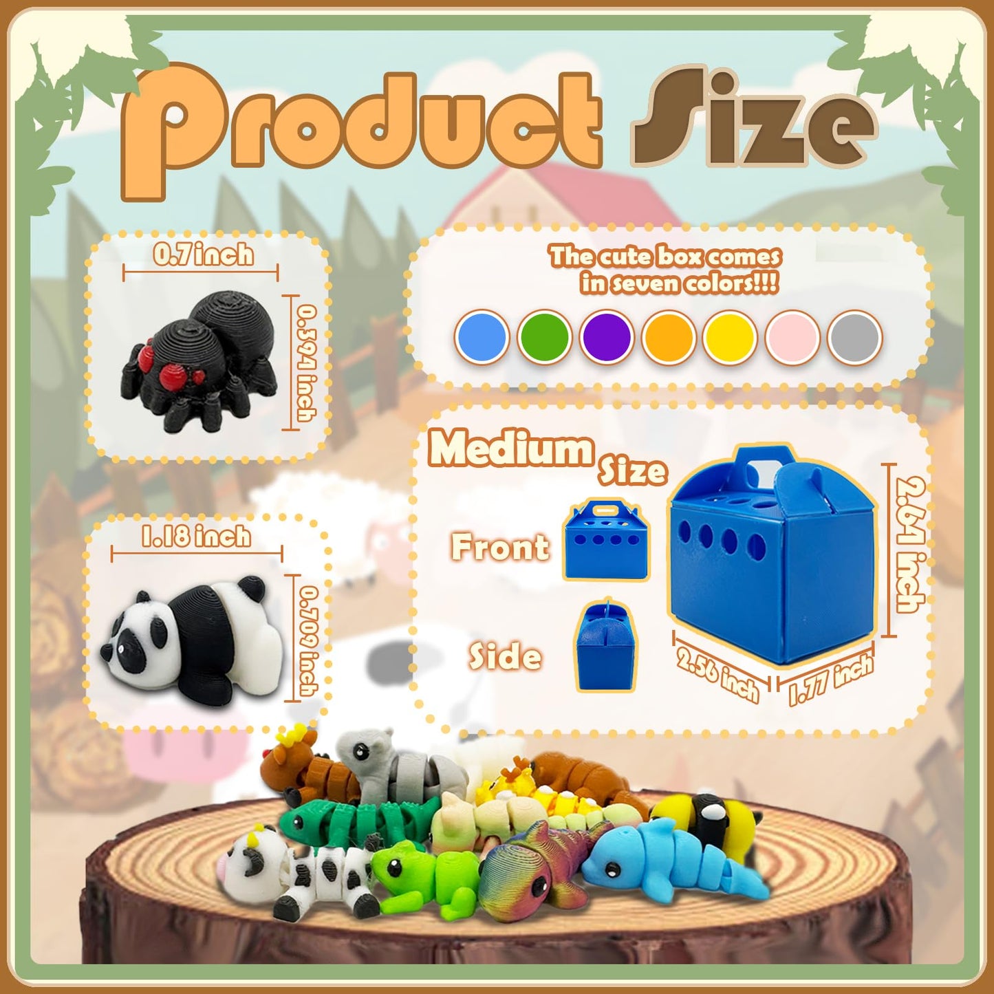 Generic 10Pcs Mini Animals Figures Set — 3D Printed Flexible Fidget Toys