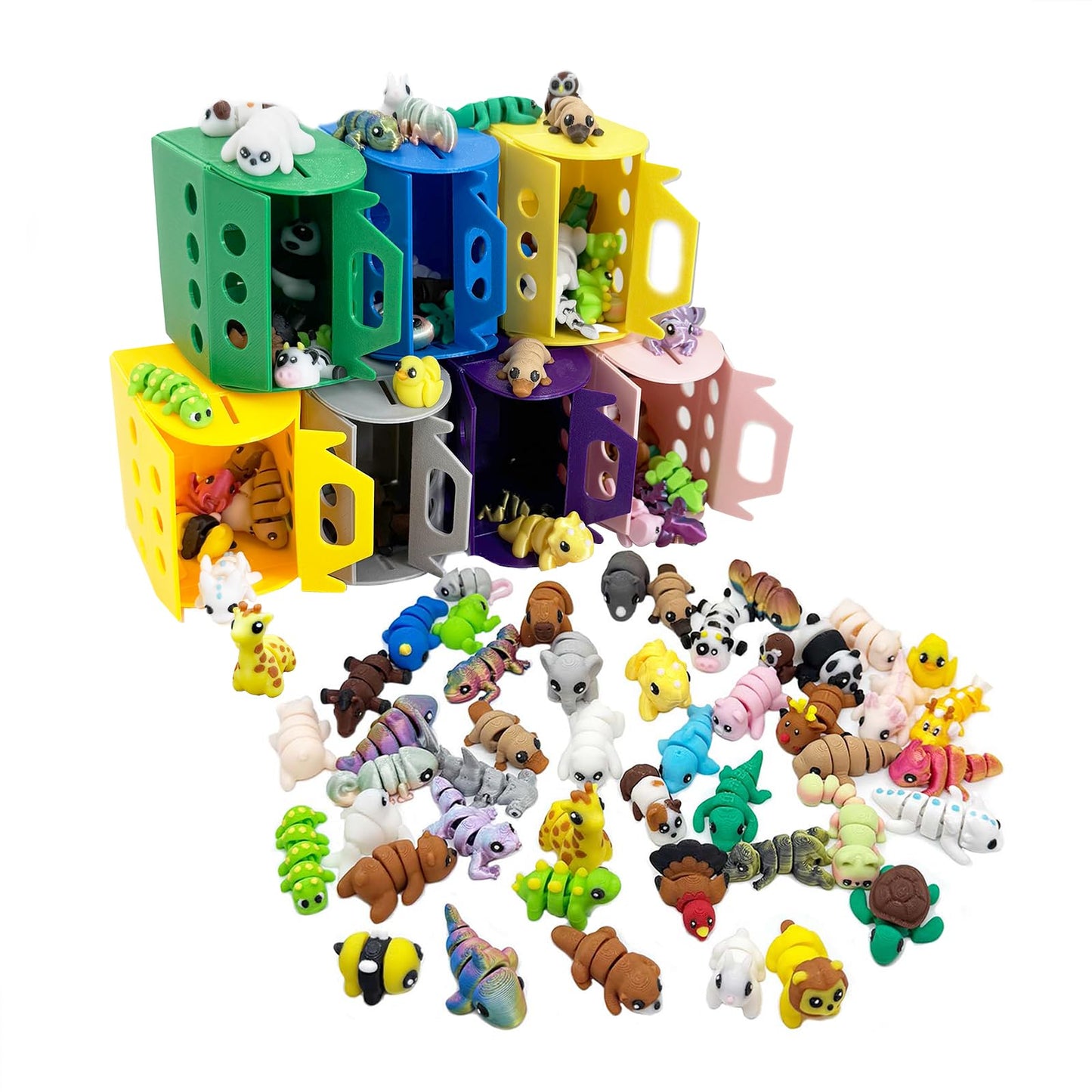 Generic 20Pcs Mini Animal Figures Set – 3D Printed Fidget Toys & Desk Decor