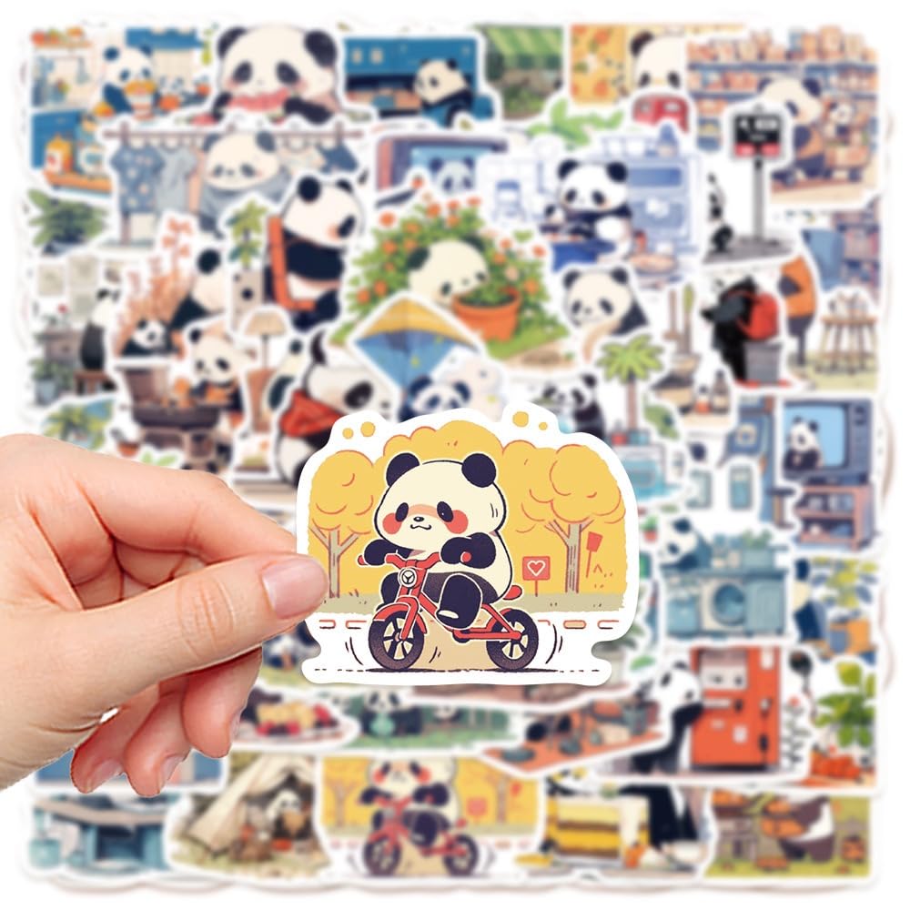 50 Pcs Cute Panda Graffiti Stickers – Laptops, Guitars, Bottles & More | Generic