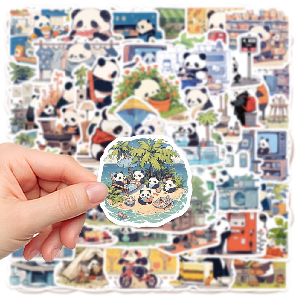 50 Pcs Cute Panda Graffiti Stickers – Laptops, Guitars, Bottles & More | Generic