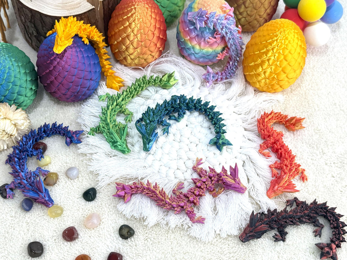 Generic 8pc 3D Printed Mystery Dragon Egg – Crystal Dragon Fidget Toys