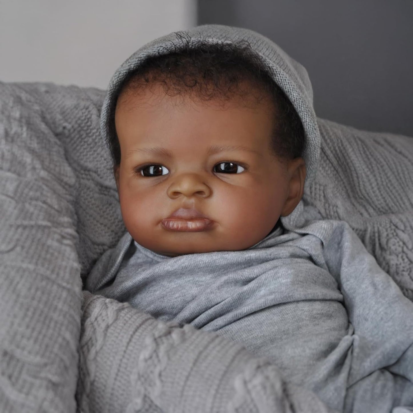 Generic Realistic Black Boy Baby Doll — 20-Inch Weighted Lifelike Soft Body